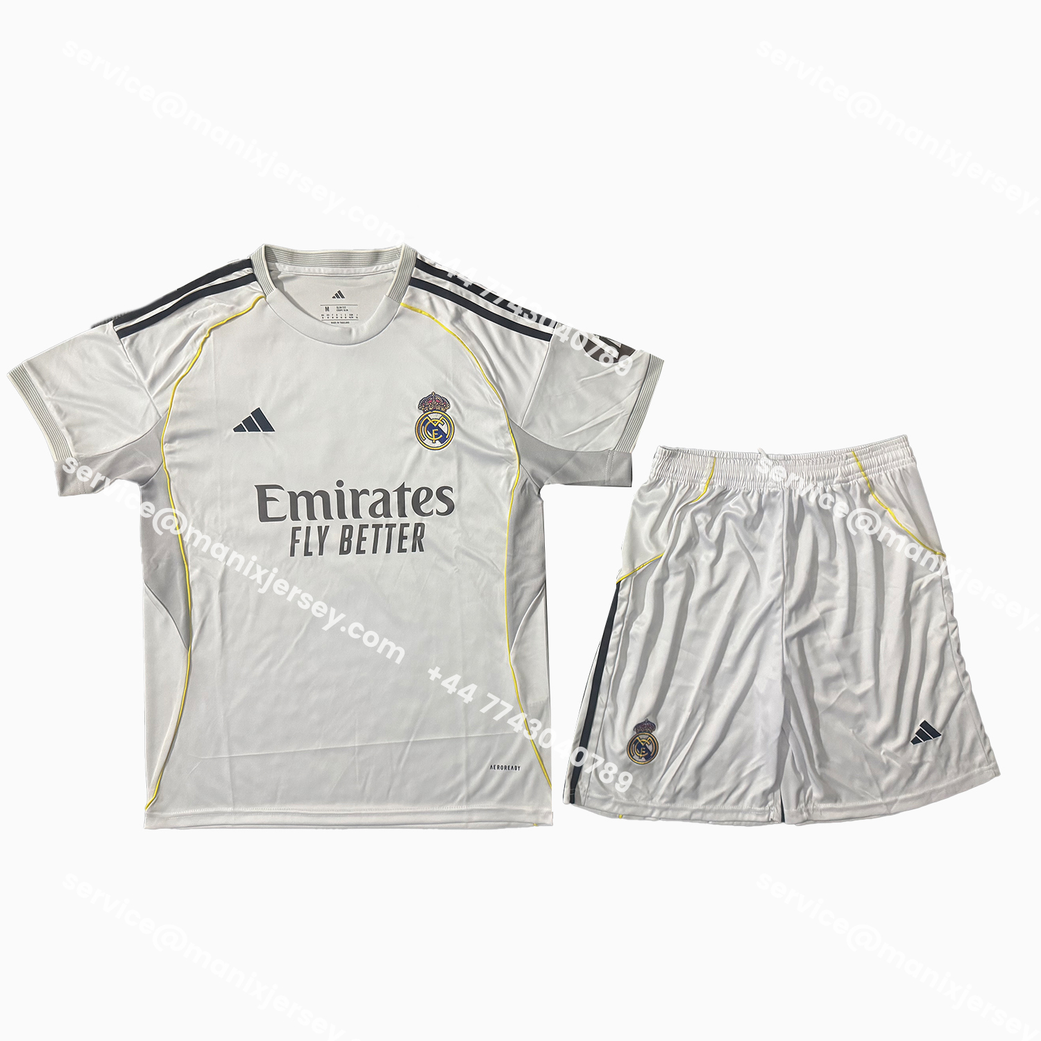 ManixJersey.com | Real Madrid 25-26 Home Men's Adult Jersey Set - Fans Version -Customize Name, Number and Patch | Worldwide Shipping