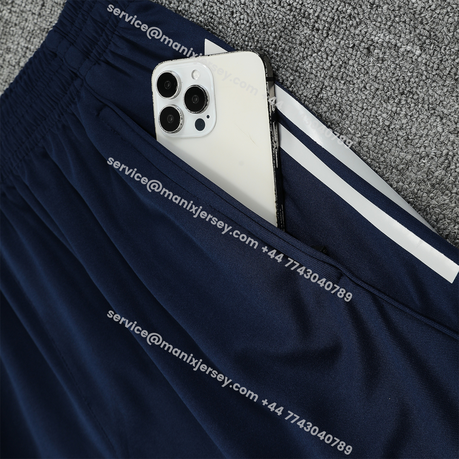 ManixJersey.com | Arsenal 25-26 Short-Sleeve Training Set - Deep Blue Top & Shorts -Customize Name, Number and Patch | Worldwide Shipping