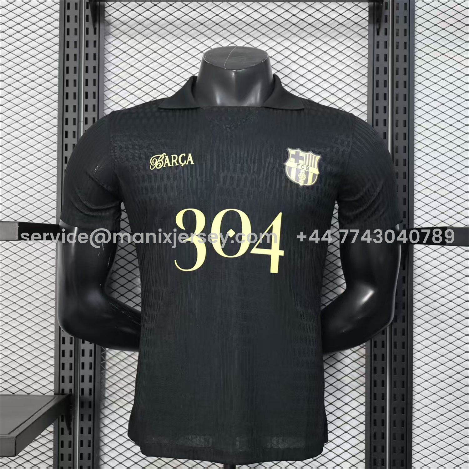 ManixJersey.com | Barcelona 25-26 304 Black Special Jersey - Player Version -Customize Name, Number and Patch | Worldwide Shipping