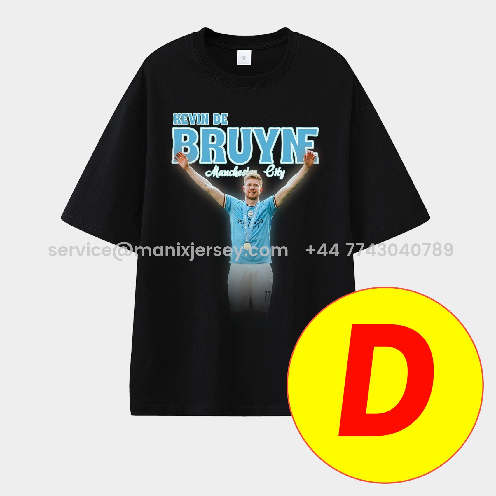 ManixJersey.com | Manchester City Kevin De Bruyne Career Memory Fragments Unisex Pure Cotton T-shirt -Customize Name, Number and Patch | Worldwide Shipping