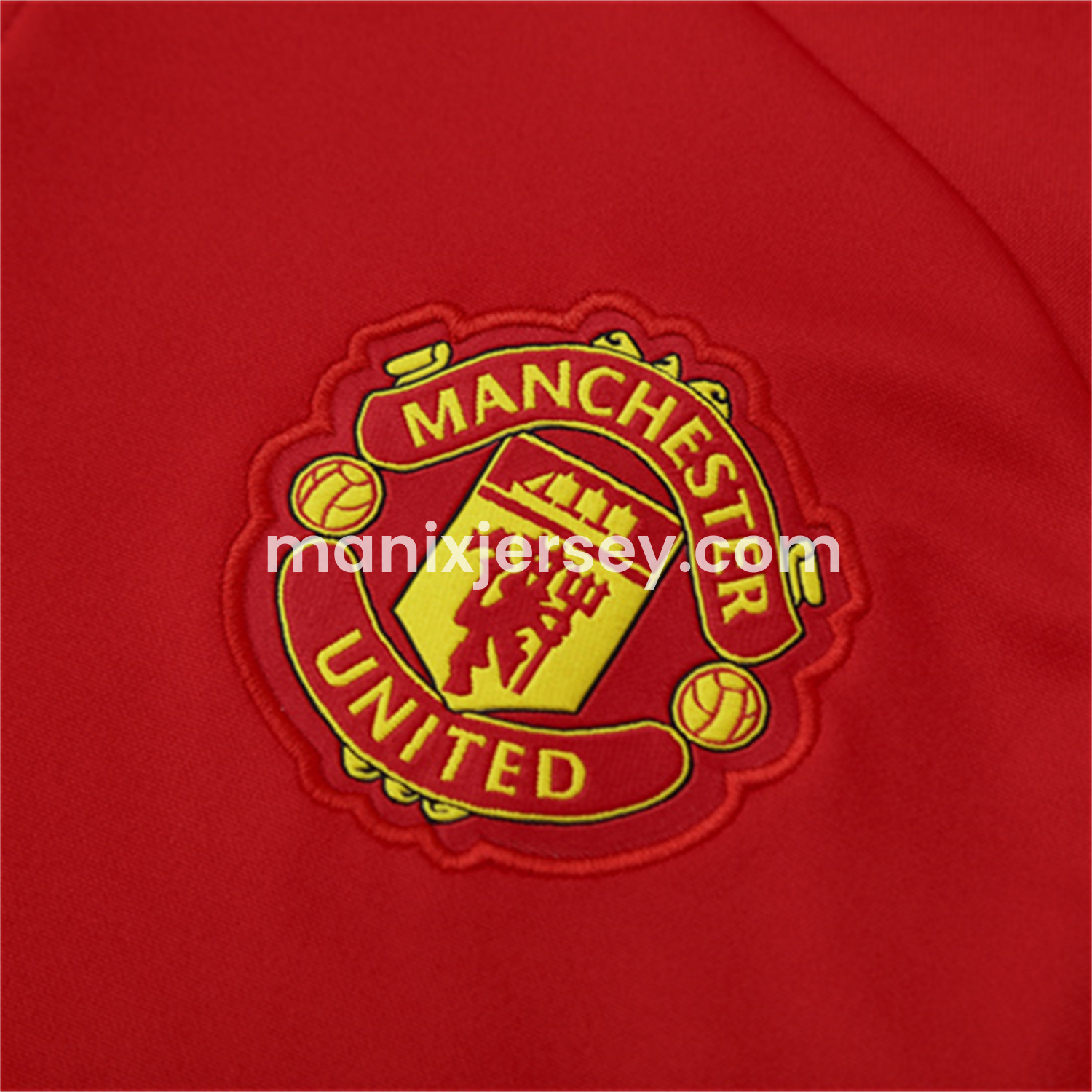 ManixJersey.com | Manchester United 25-26 Long Sleeves Training Set - Red Top & Black Pants -Customize Name, Number and Patch | Worldwide Shipping