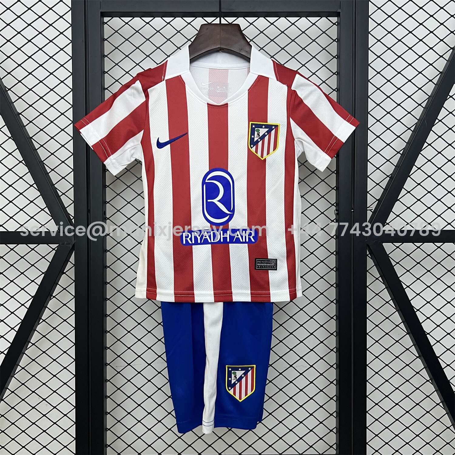 ManixJersey.com | Atletico Madrid 25-26 Home Kids Kit -Customize Name, Number and Patch | Worldwide Shipping
