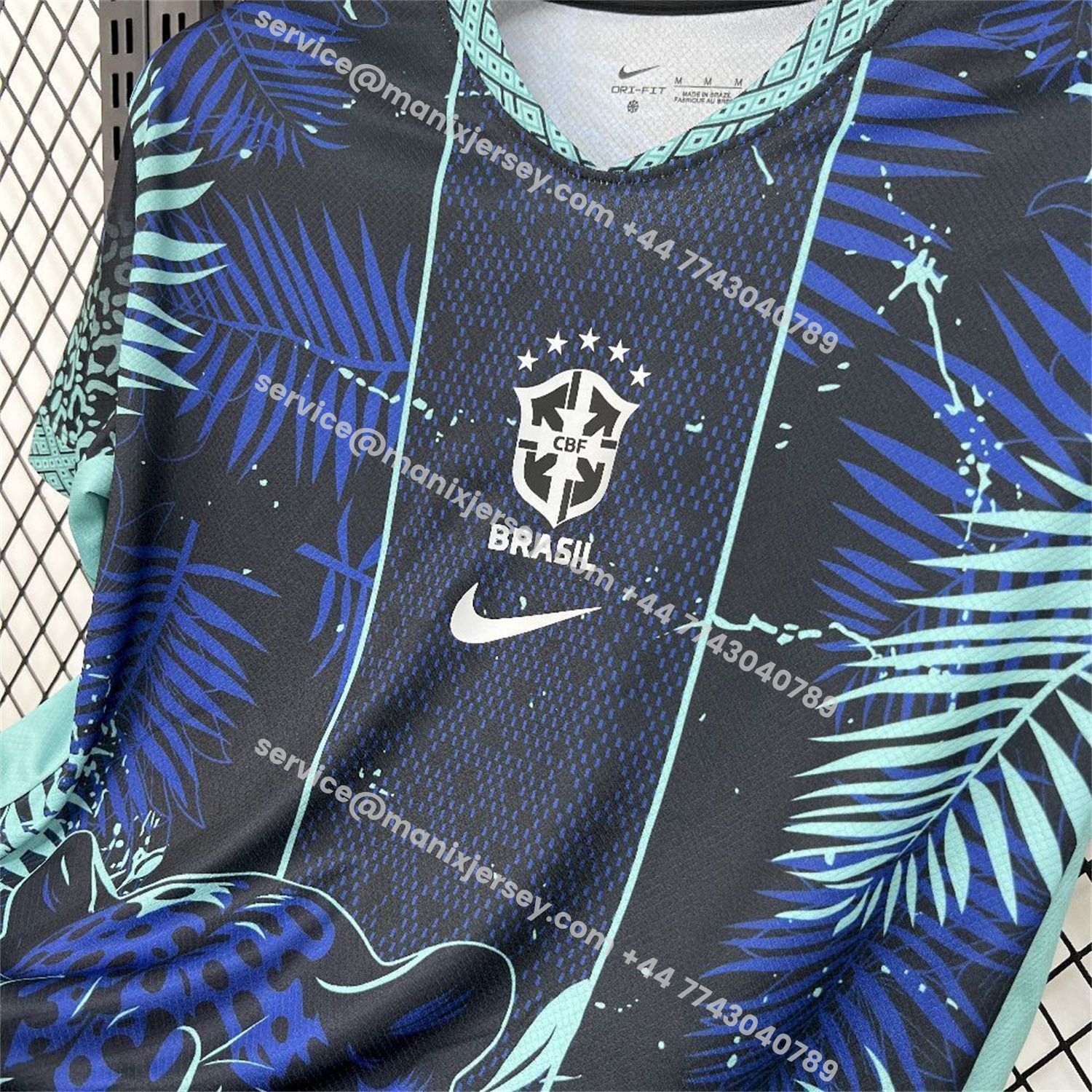 ManixJersey.com | Brazil 2026 Blue Leopard Special Jersey - Fans Version -Customize Name, Number and Patch | Worldwide Shipping