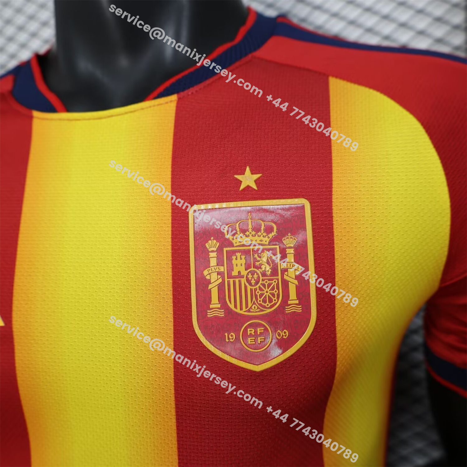 ManixJersey.com | Spain 2026 Red And Yellow Stripes Special Jersey - Player Version -Customize Name, Number and Patch | Worldwide Shipping