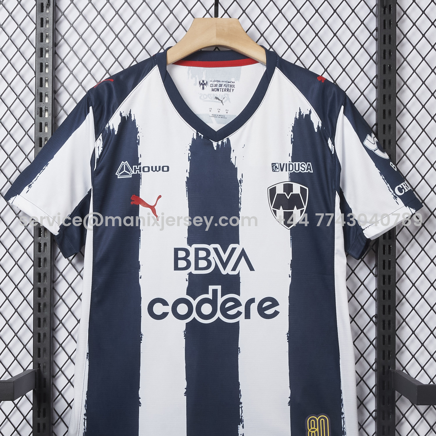 ManixJersey.com | Rayados Monterrey 25-26 Home Stripes Jersey - Fans Version -Customize Name, Number and Patch | Worldwide Shipping