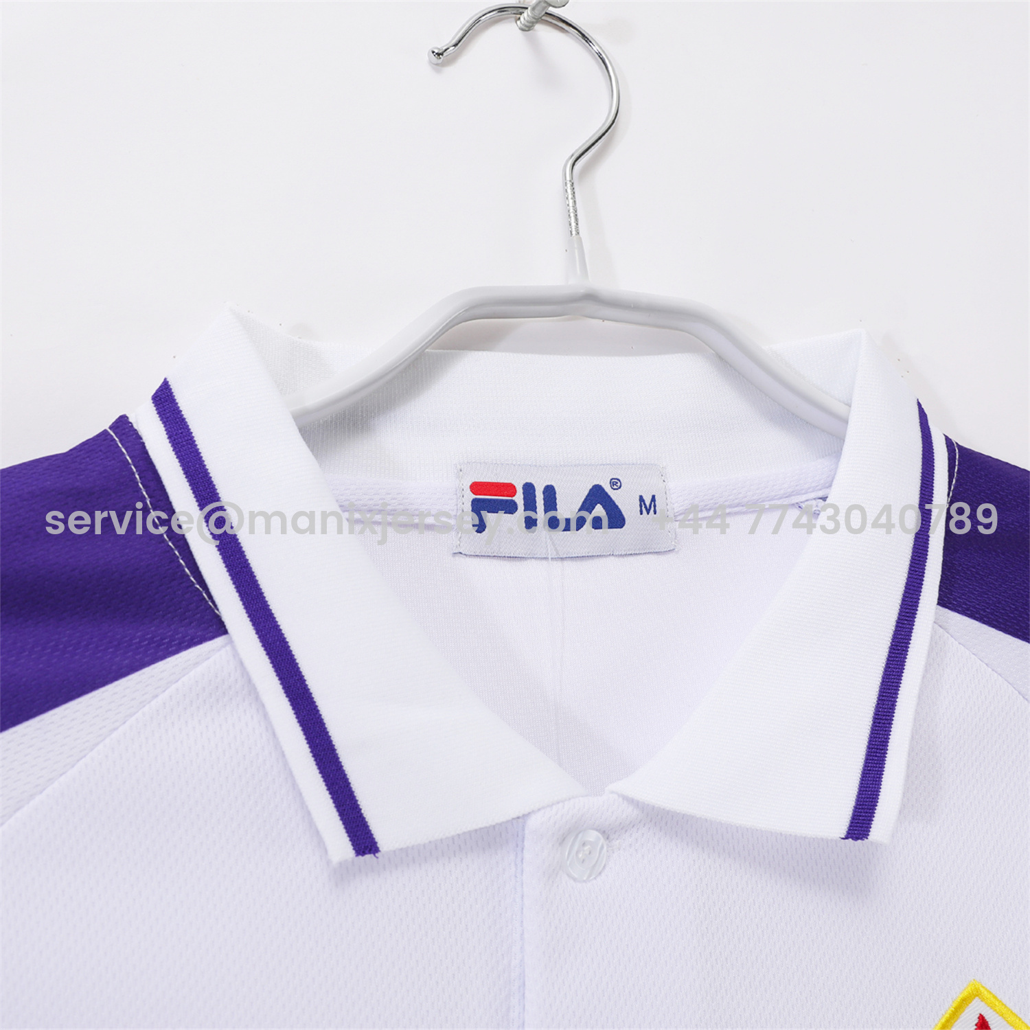 ManixJersey.com | Retro Fiorentina 1998-99 Away White Jersey -Customize Name, Number and Patch | Worldwide Shipping
