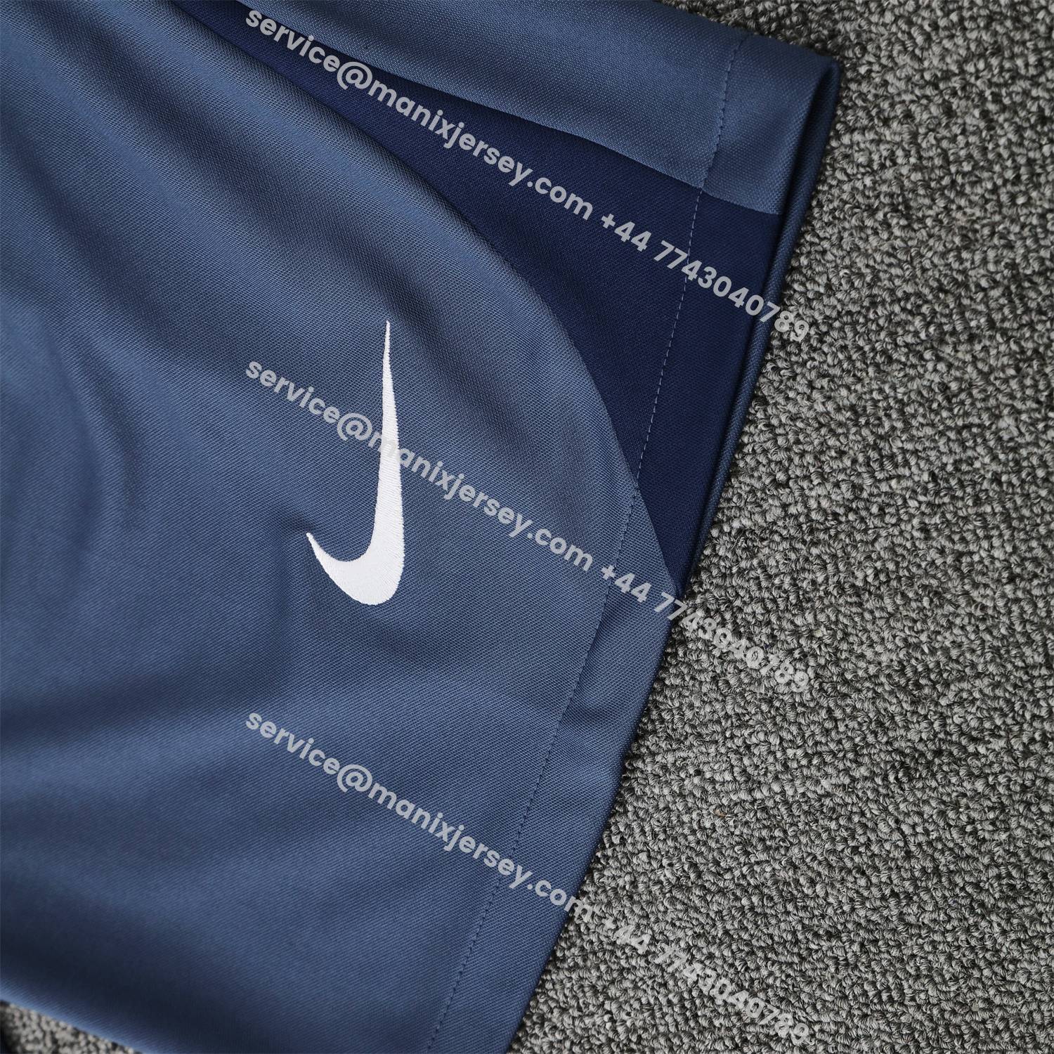 ManixJersey.com | Paris Saint-Germain PSG 25-26 Short-Sleeve Training Set - Deep Blue Top & Deep Blue Shorts -Customize Name, Number and Patch | Worldwide Shipping