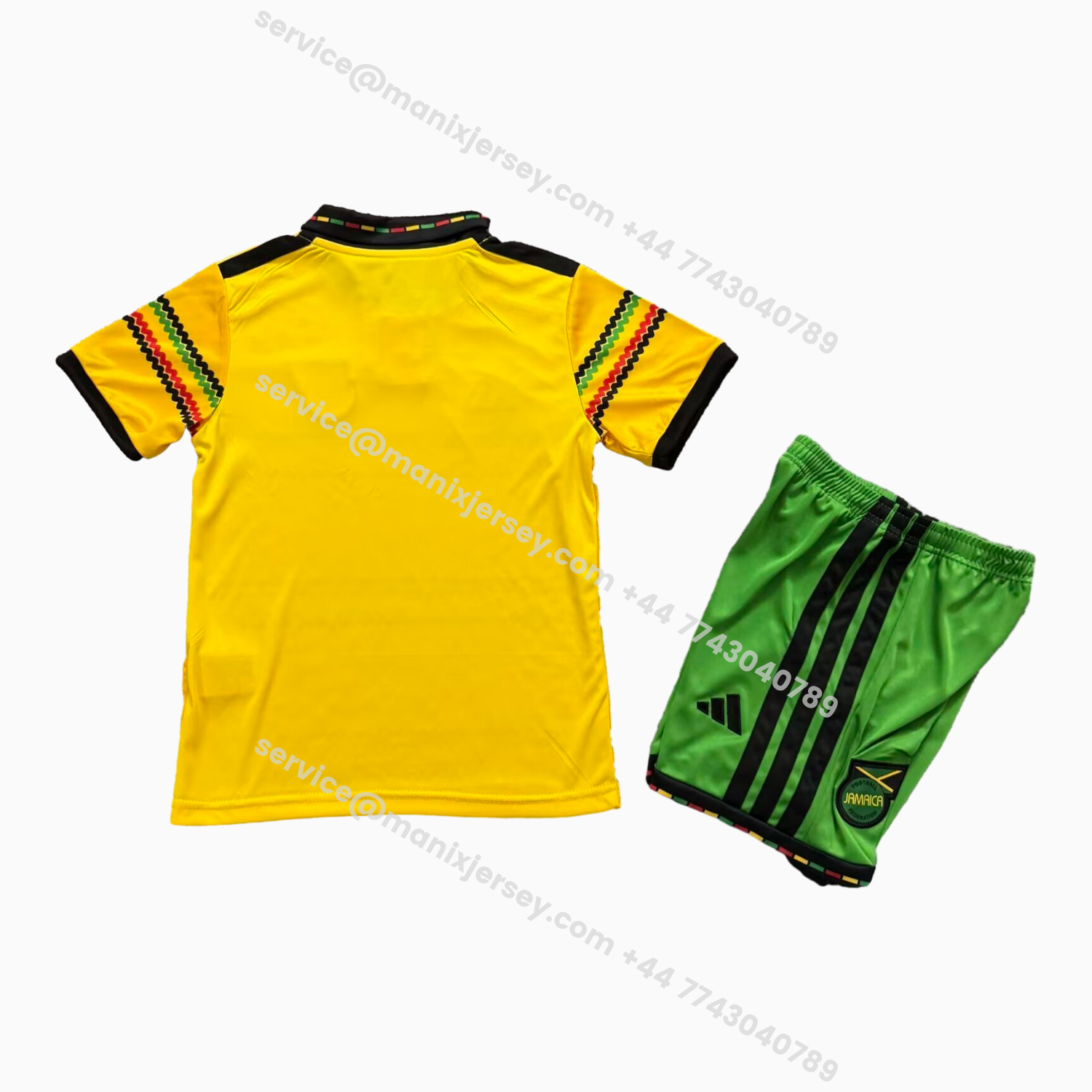 ManixJersey.com | Jamaica 2026 Home Kids Kit -Customize Name, Number and Patch | Worldwide Shipping