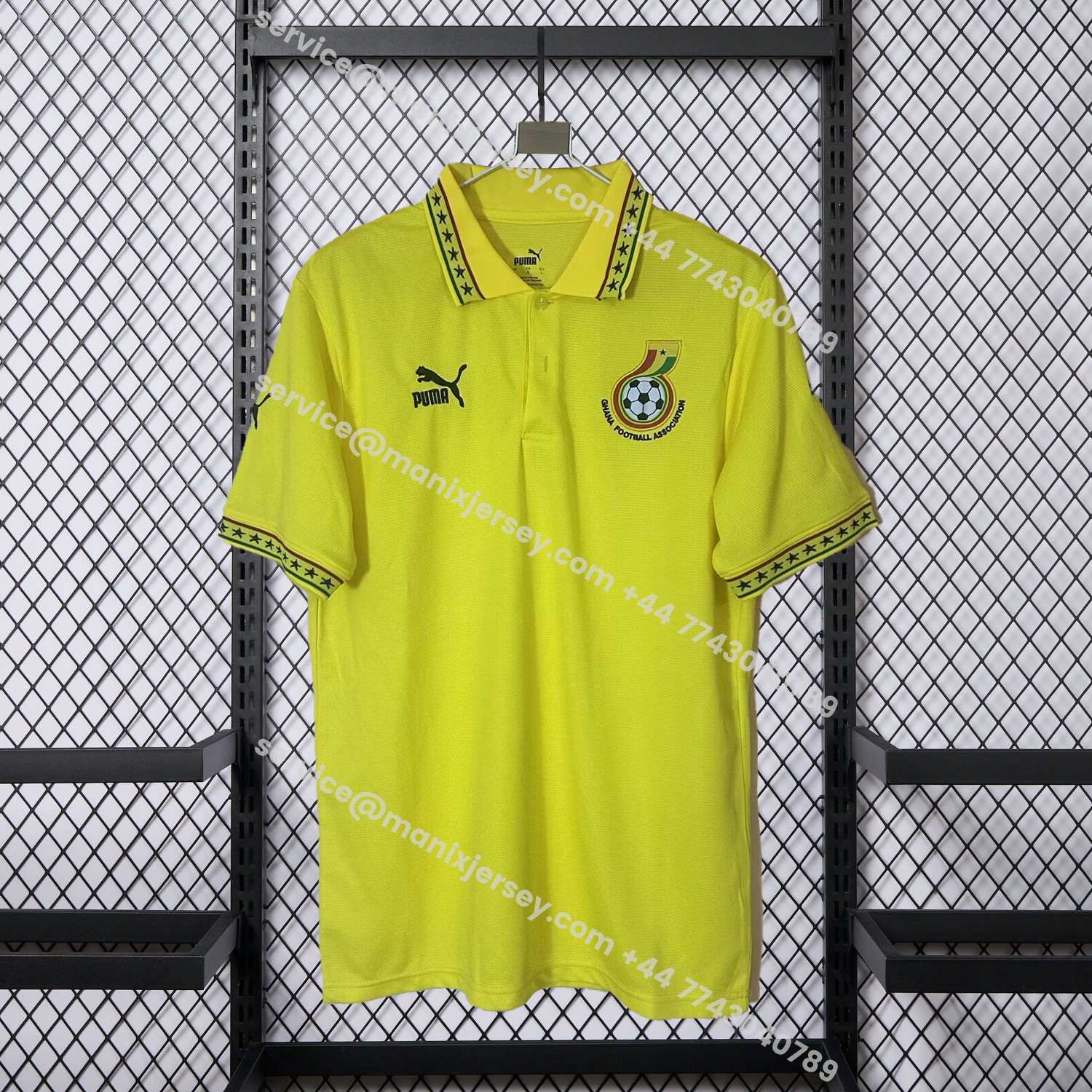 ManixJersey.com | Ghana 2026 Yellow Polo Jersey - Fans Version -Customize Name, Number and Patch | Worldwide Shipping
