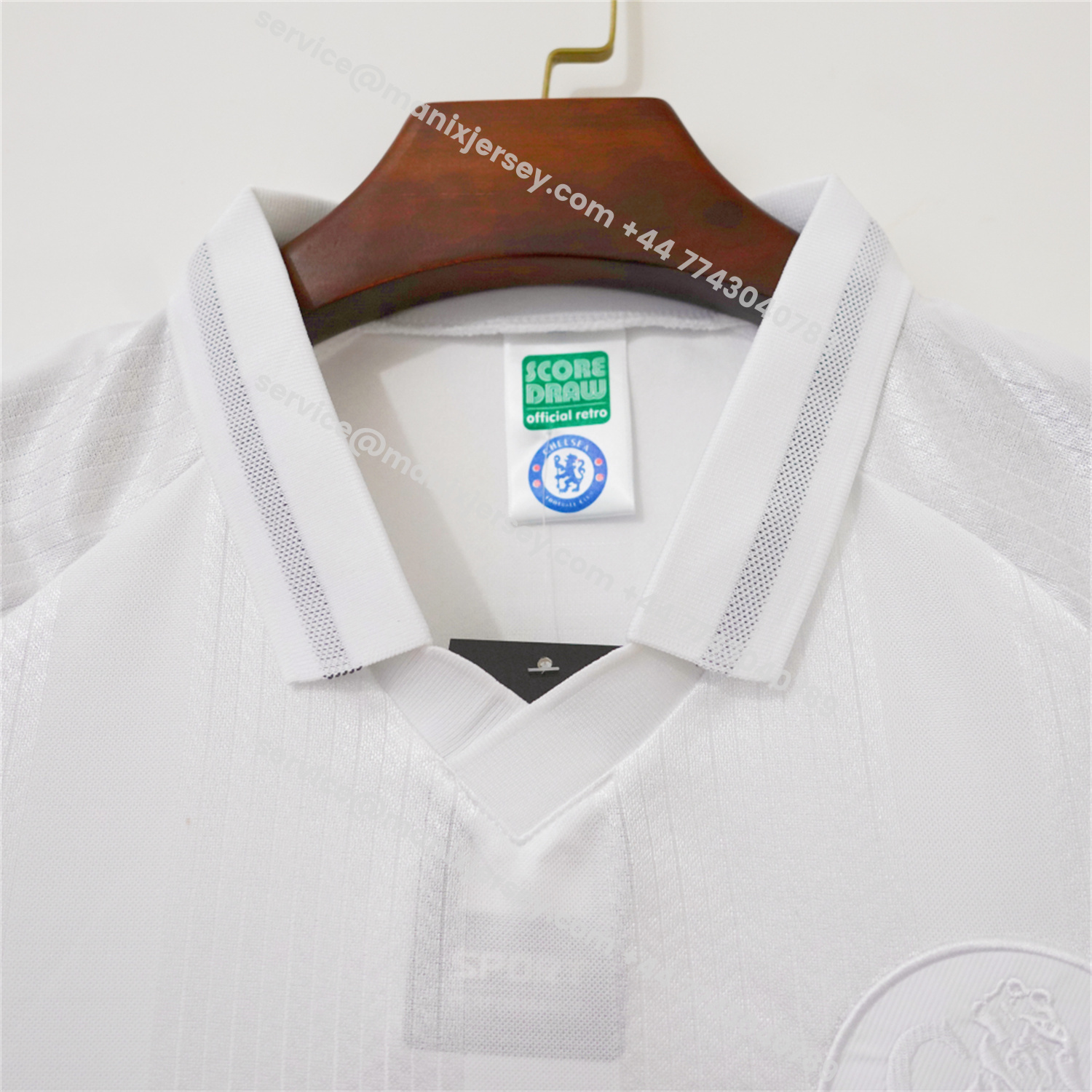 ManixJersey.com | Retro C.H.E.L.S.E.A 1998 Pure White Special Jersey -Customize Name, Number and Patch | Worldwide Shipping