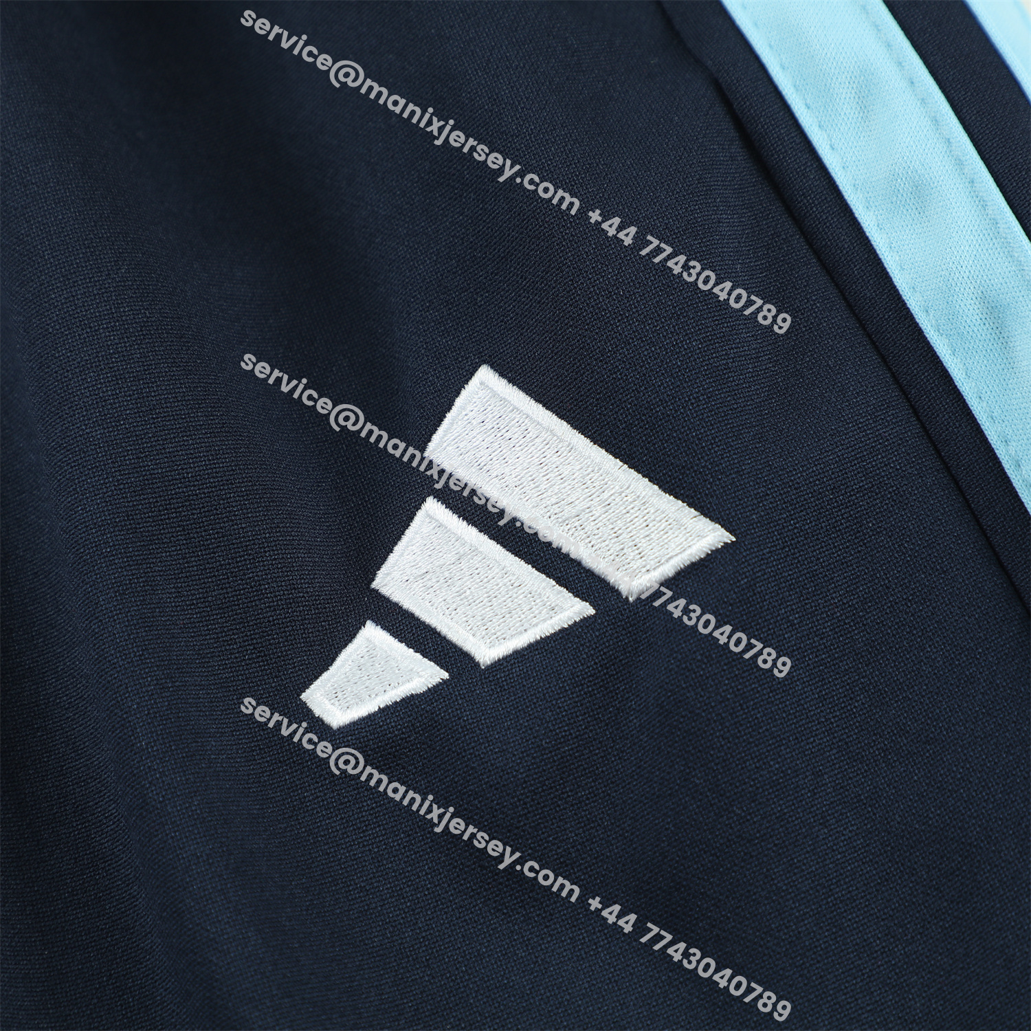 ManixJersey.com | Argentina 2026 Kids Long Sleeve Training Set - Blue Black Top & Pants -Customize Name, Number and Patch | Worldwide Shipping