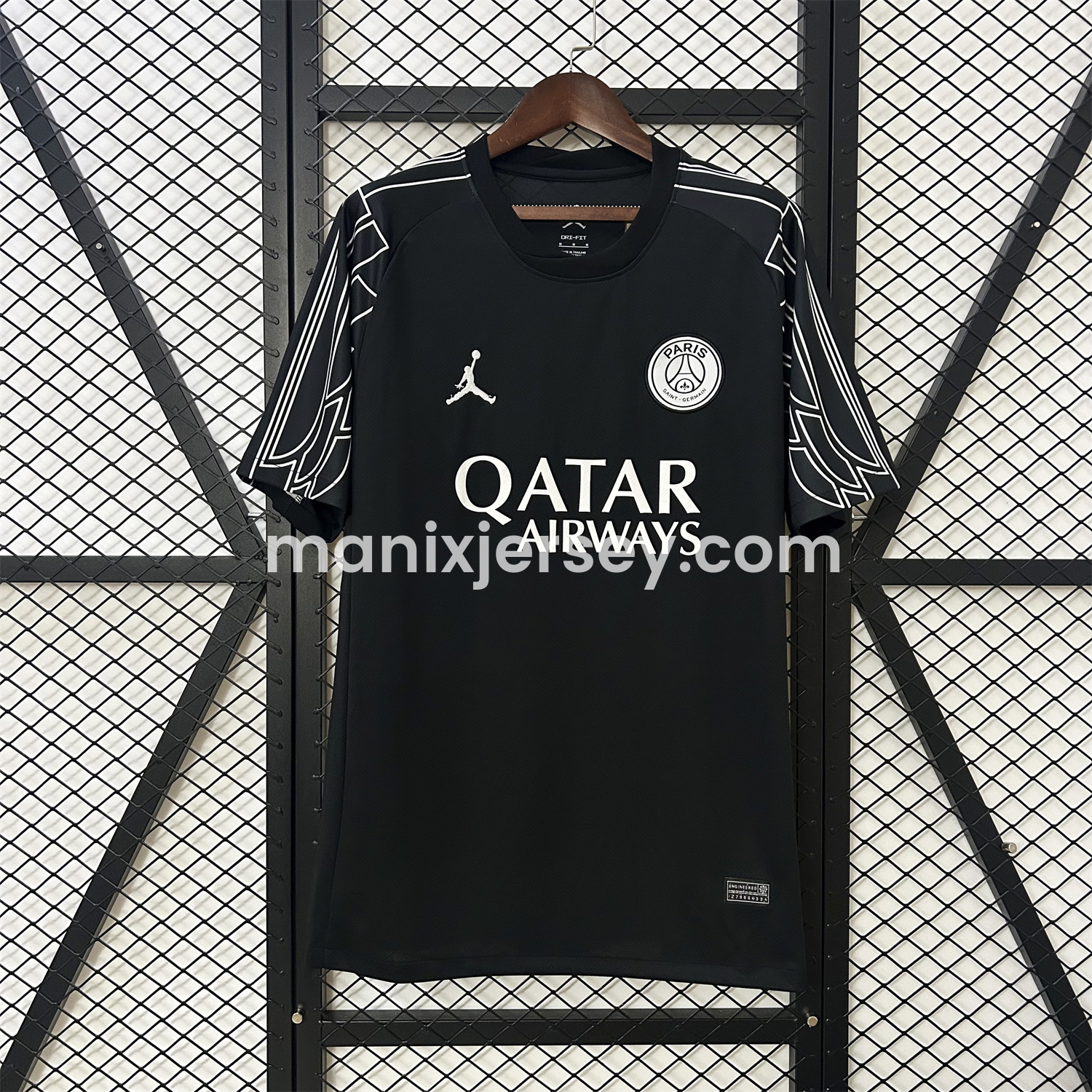 ManixJersey.com | Paris Saint-Germain PSG 24-25 Fourth Black Jersey - Fans Version -Customize Name, Number and Patch | Worldwide Shipping
