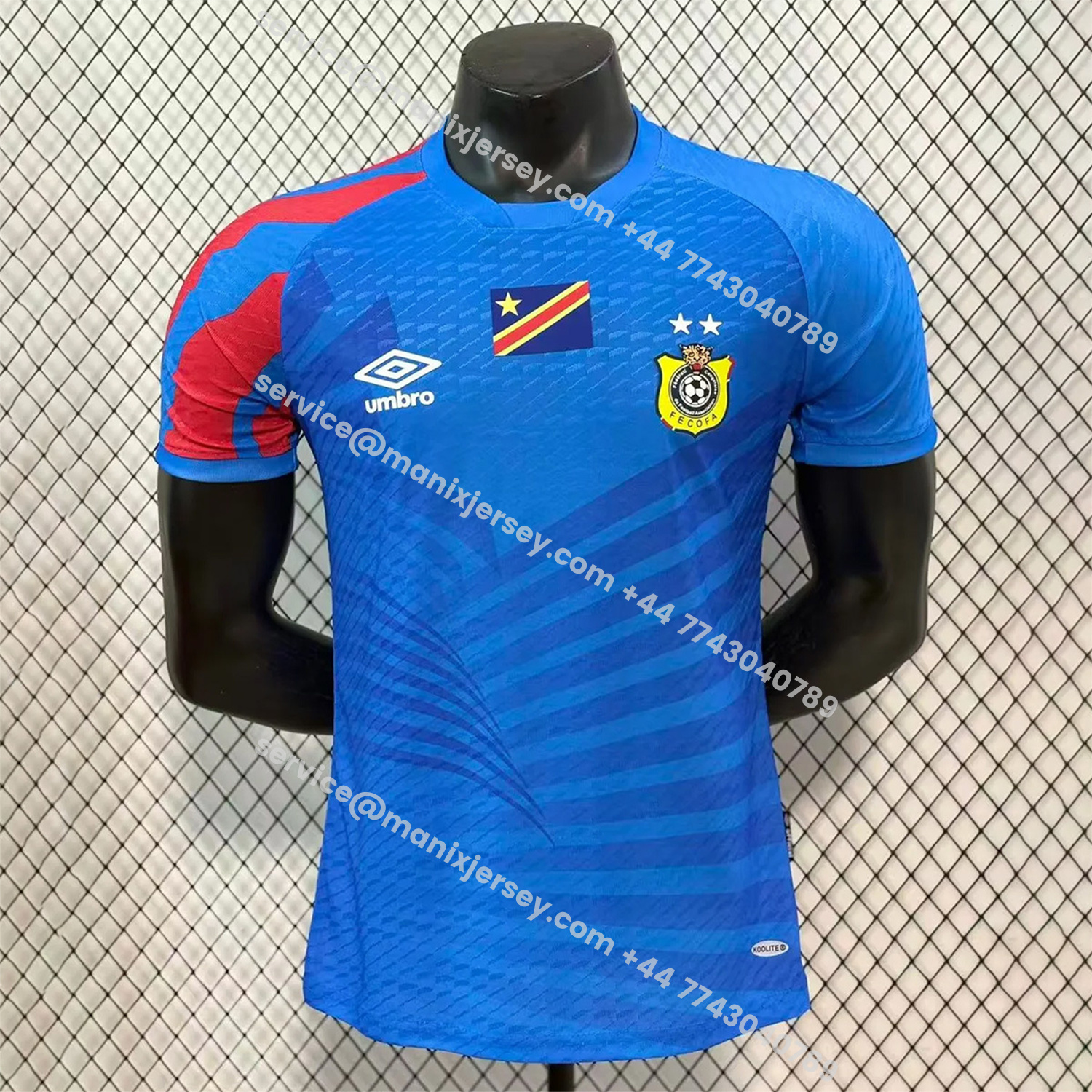 ManixJersey.com | Retro Congo 2023 Home Blue Jersey - Player Version -Customize Name, Number and Patch | Worldwide Shipping