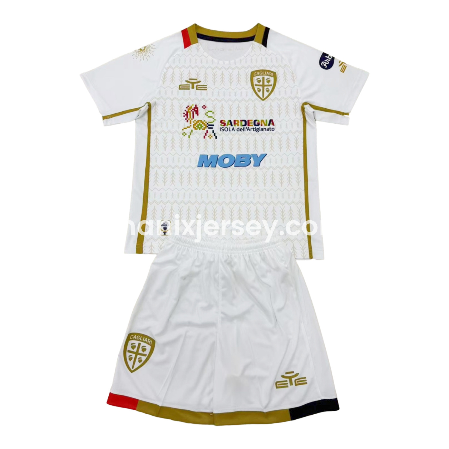 ManixJersey.com | Cagliari Calcio 24-25 Away Kids Kit -Customize Name, Number and Patch | Worldwide Shipping