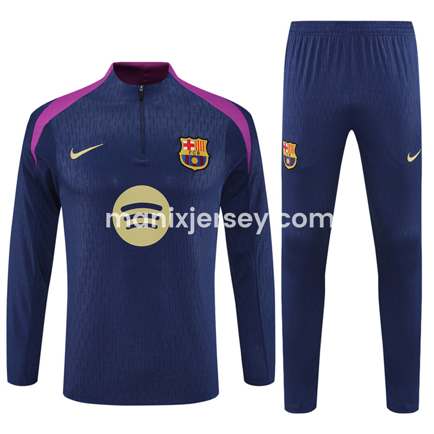 ManixJersey.com | Barcelona 25-26 Long Sleeves Training Set - Royal Blue top & Royal Blue Pants -Customize Name, Number and Patch | Worldwide Shipping