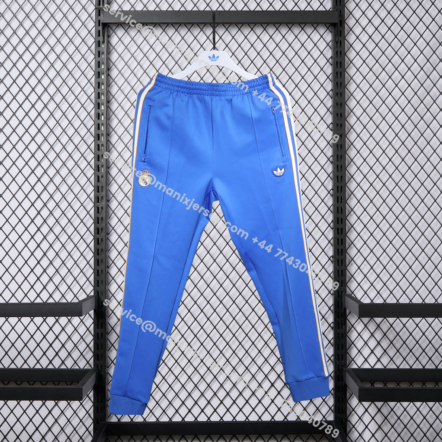 ManixJersey.com | Real Madrid 25-26 Pure Color Training Set - Blue Top and Blue Pants -Customize Name, Number and Patch | Worldwide Shipping