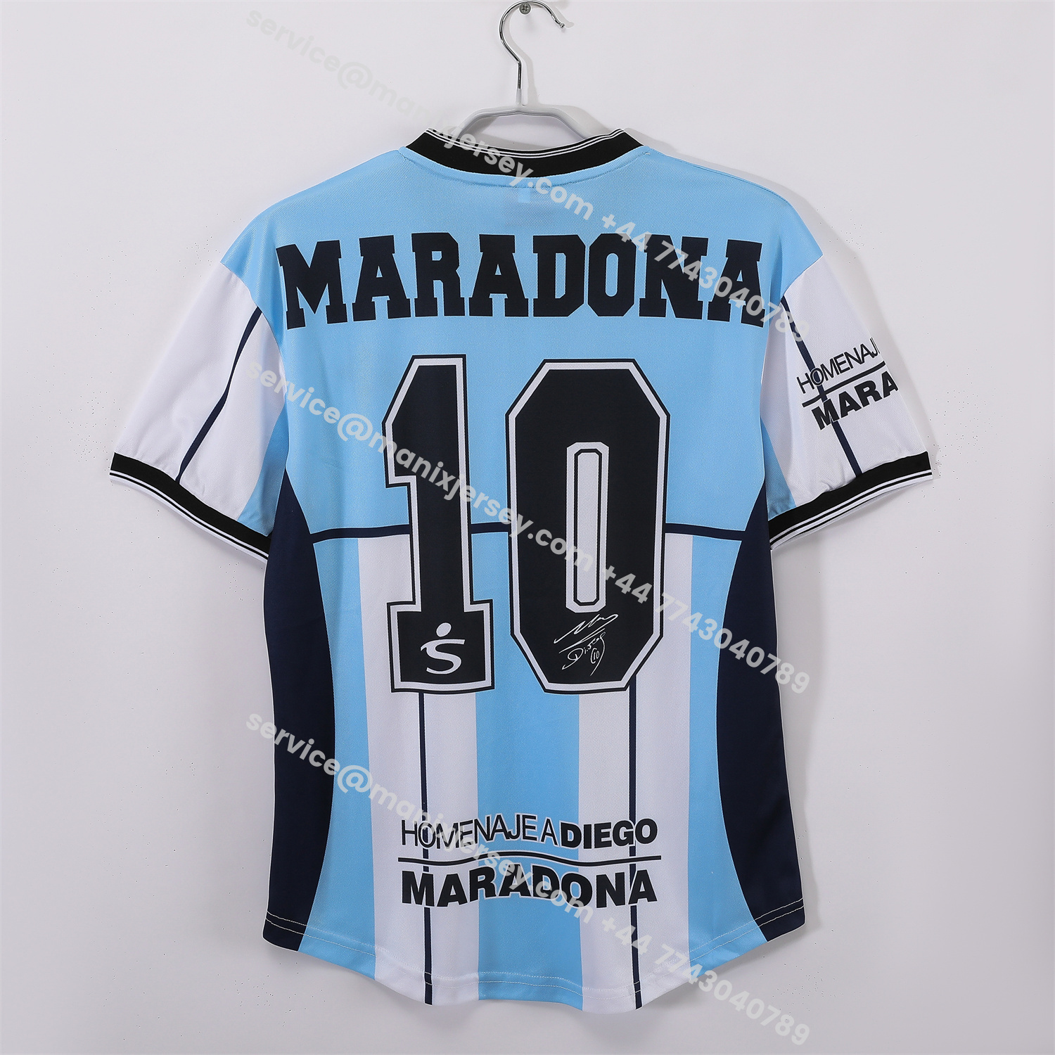ManixJersey.com | Retro Argentina 2001 Home Maradona Commemorative Jersey -Customize Name, Number and Patch | Worldwide Shipping