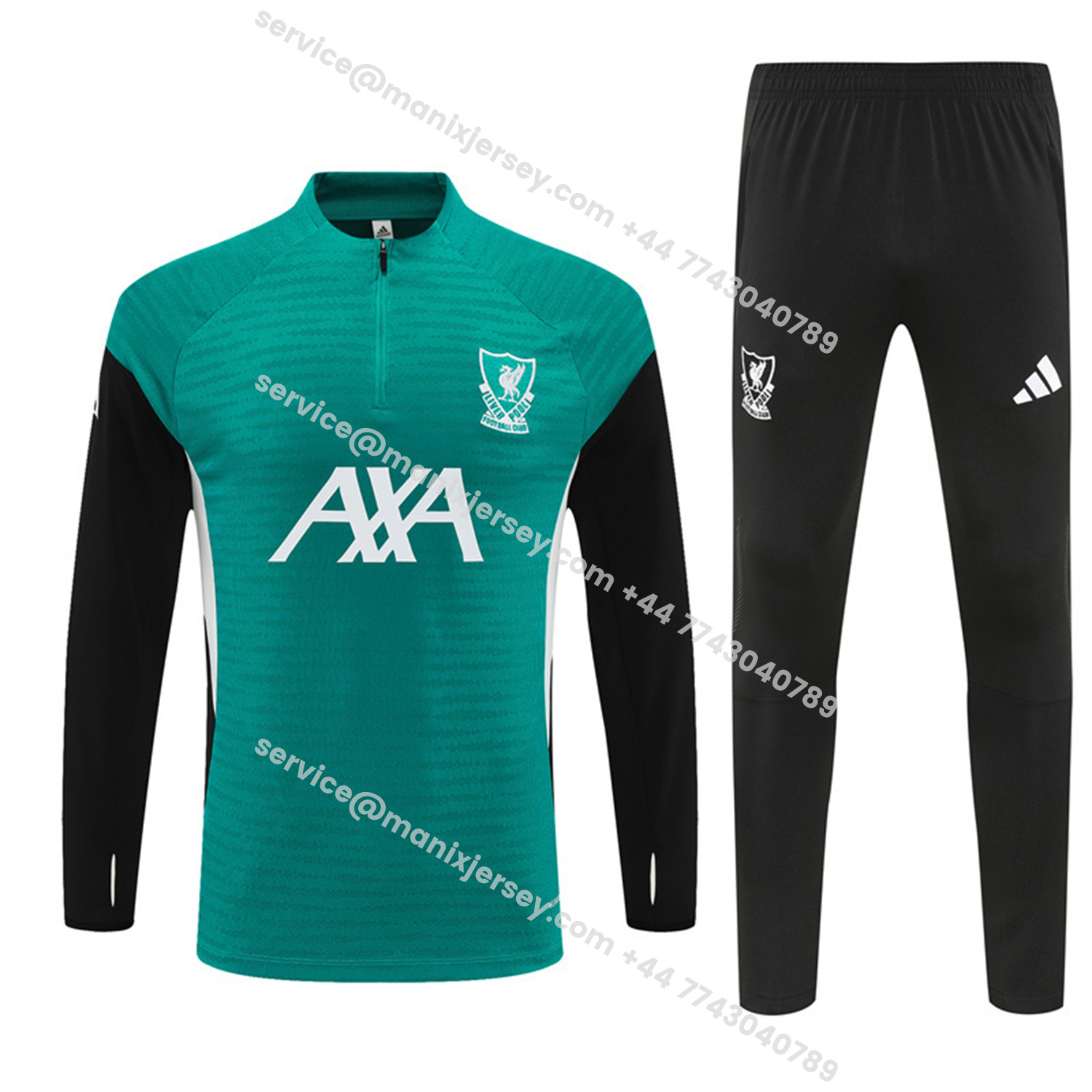 ManixJersey.com | Liver.pool 25-26 Long Sleeve Training Set - Player Version - Green Top and Black Pants -Customize Name, Number and Patch | Worldwide Shipping