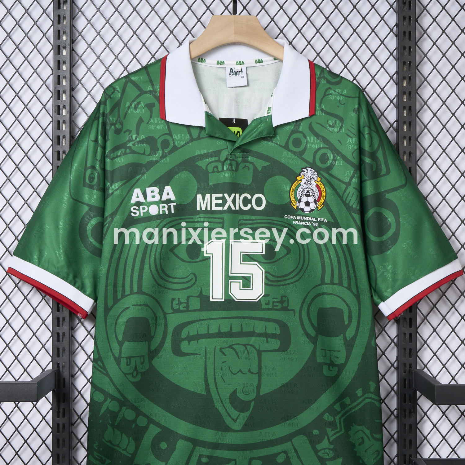 ManixJersey.com | Retro Mexico 1998 Home Jersey -Customize Name, Number and Patch | Worldwide Shipping