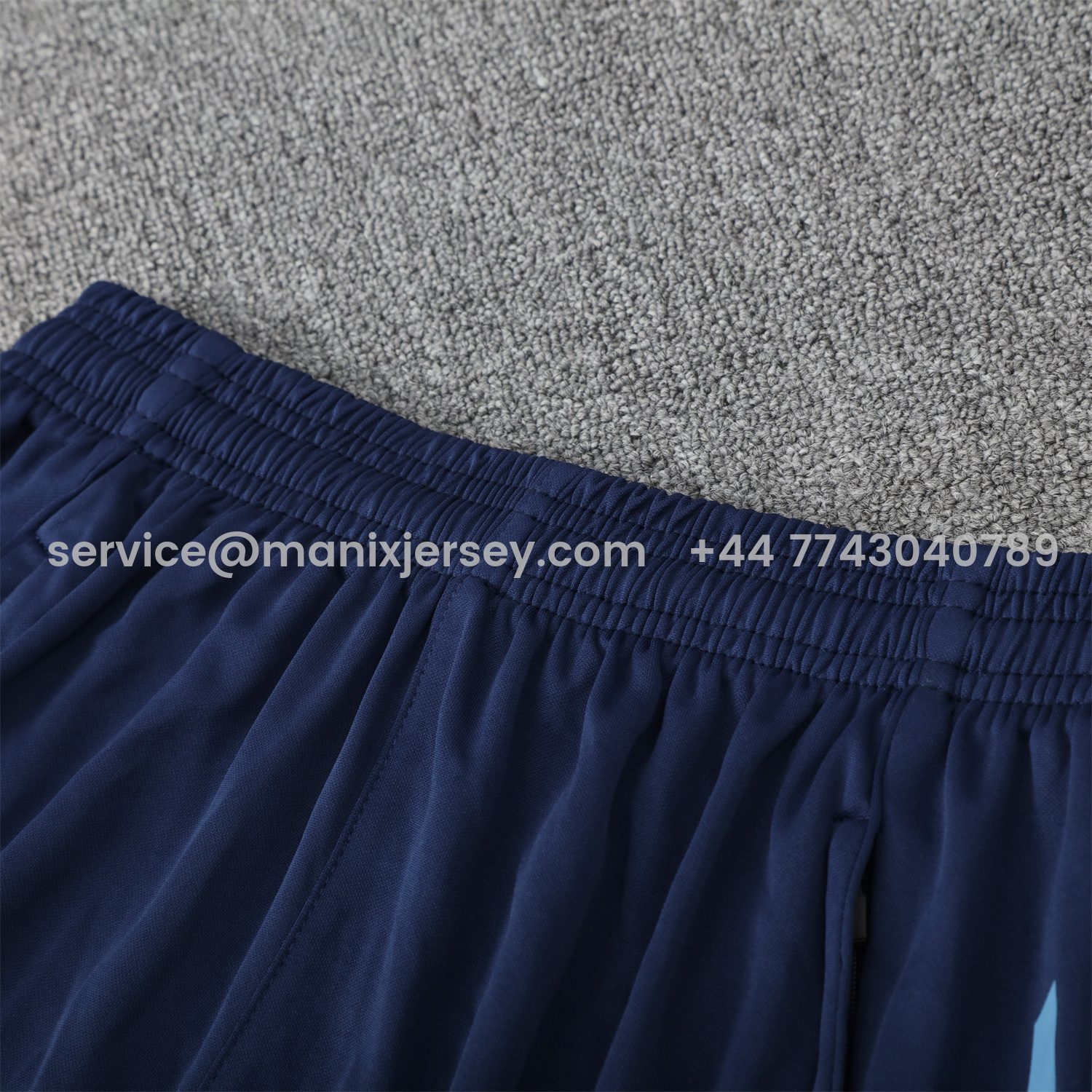 ManixJersey.com | Real Madrid 25-26 Vest Training Set - Blue Water Pattern Top & Deep Blue Shorts -Customize Name, Number and Patch | Worldwide Shipping