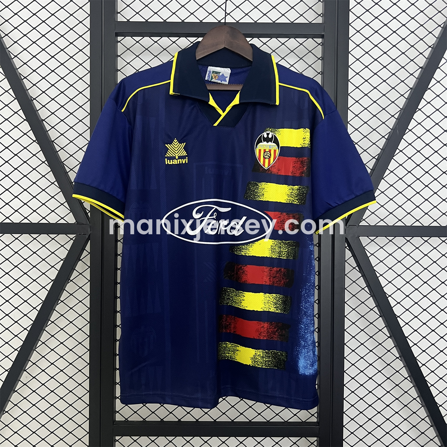 ManixJersey.com | Retro Valencia 1996-97 Away Jersey -Customize Name, Number and Patch | Worldwide Shipping