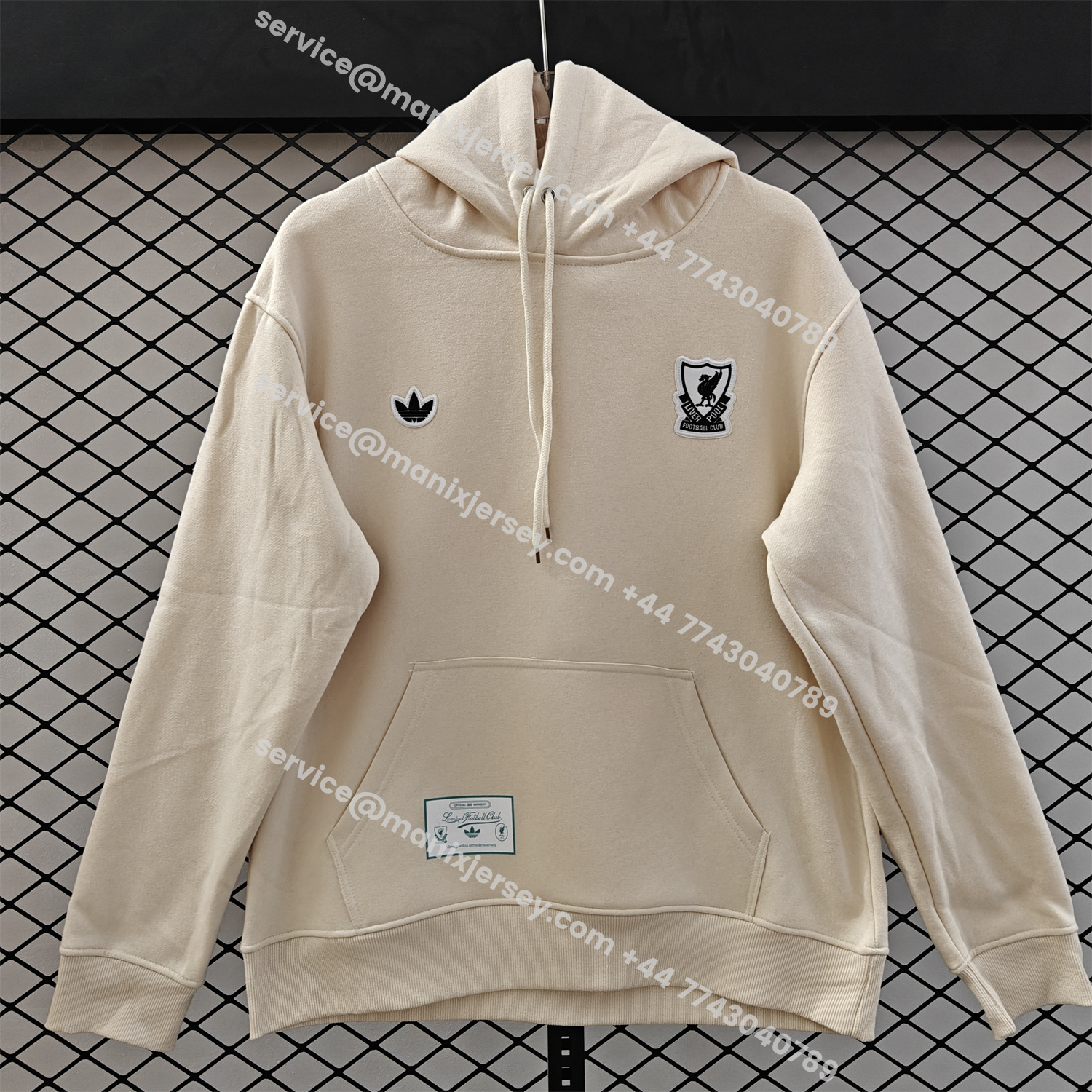 ManixJersey.com | Liver.pool 25-26 Originals Terrace Icon White Team Logo Unisex Pullover Hoodie -Customize Name, Number and Patch | Worldwide Shipping