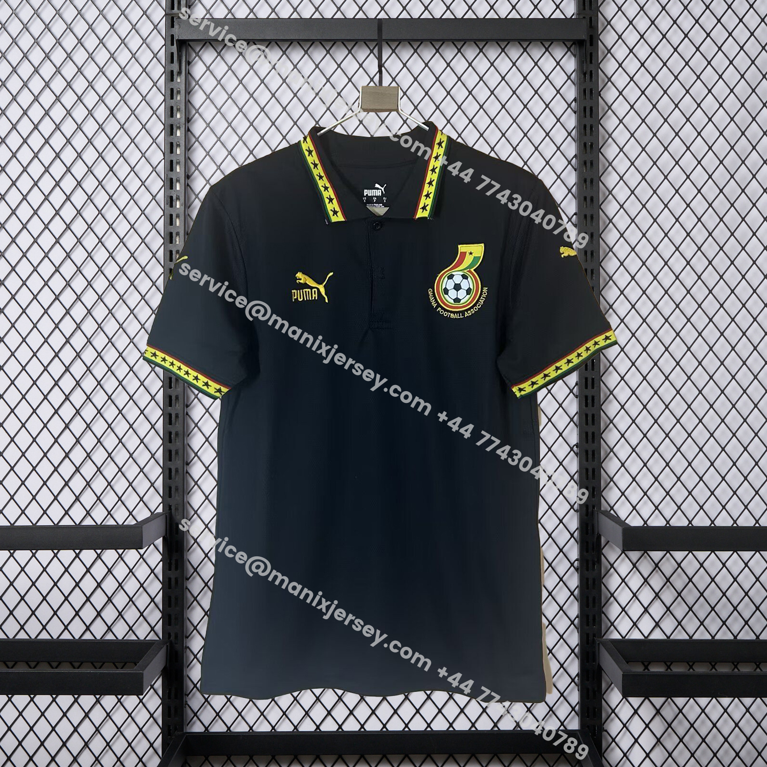ManixJersey.com | Ghana 2026 Black Polo Jersey - Fans Version -Customize Name, Number and Patch | Worldwide Shipping