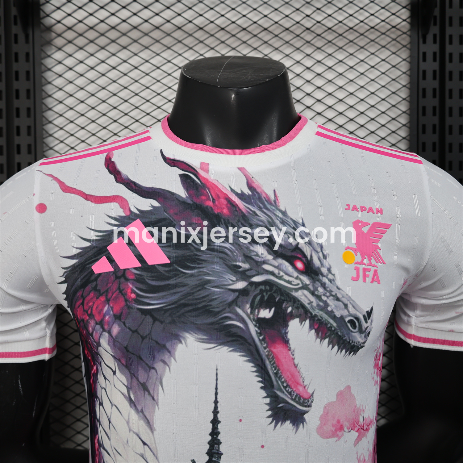 ManixJersey.com | Japan 25-26 Black Dragon & Tower White Special Edition Jersey - Player Version -Customize Name, Number and Patch | Worldwide Shipping