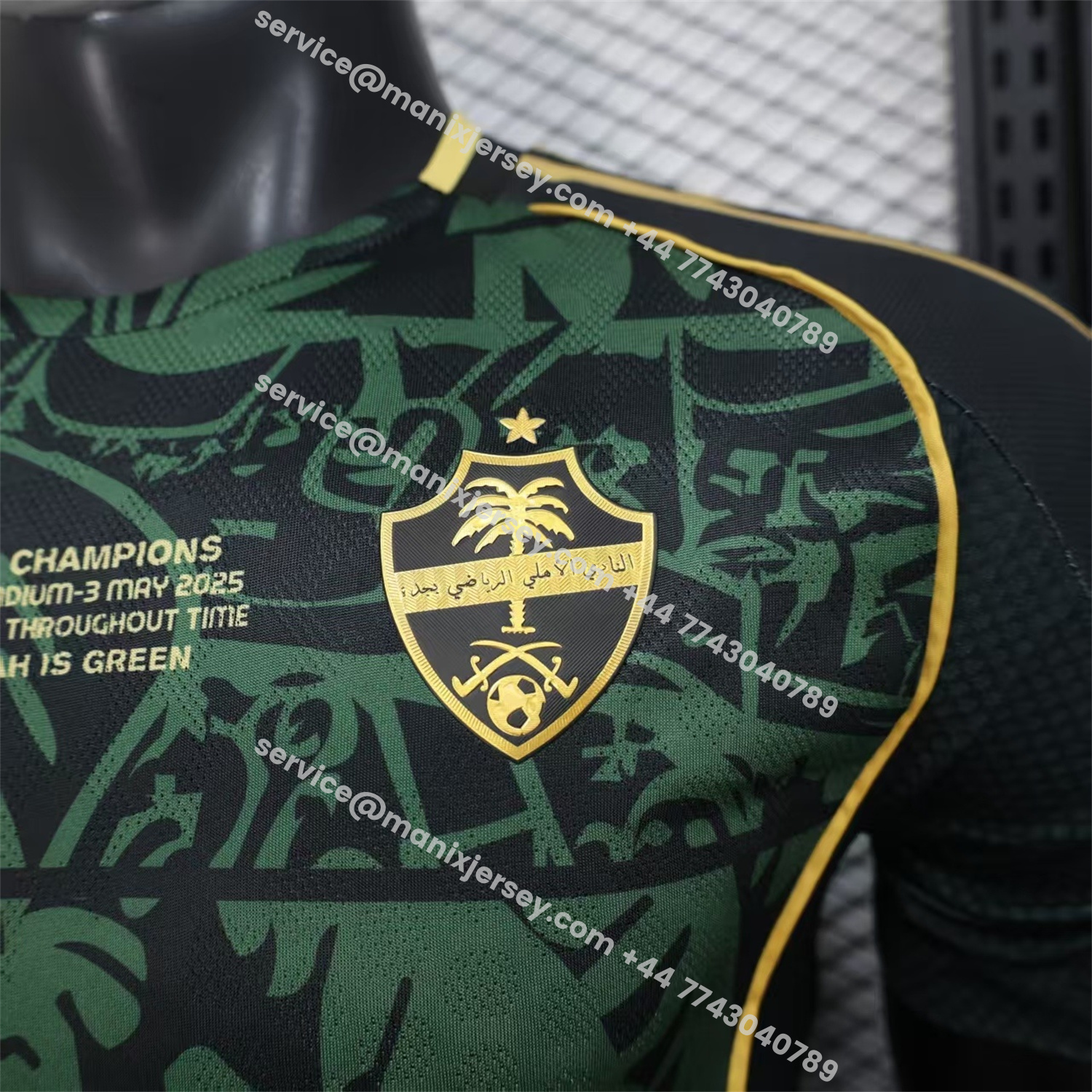 ManixJersey.com | Al-Ahli SFC Jeddah Nationals 25-26 Champion Green Special Jersey - Player Version -Customize Name, Number and Patch | Worldwide Shipping