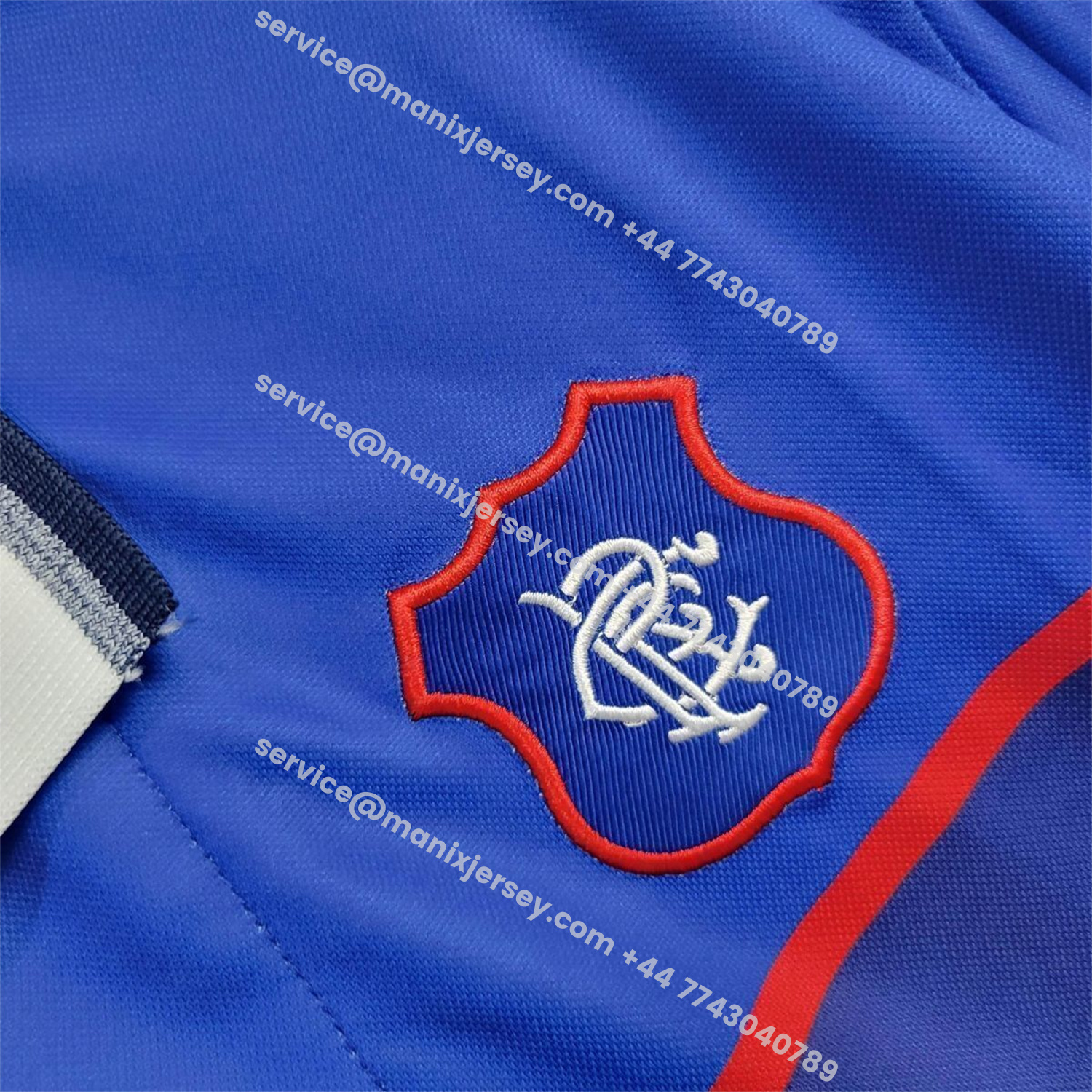 ManixJersey.com | Retro Glasgow Rangers 1997-99 Home Jersey -Customize Name, Number and Patch | Worldwide Shipping