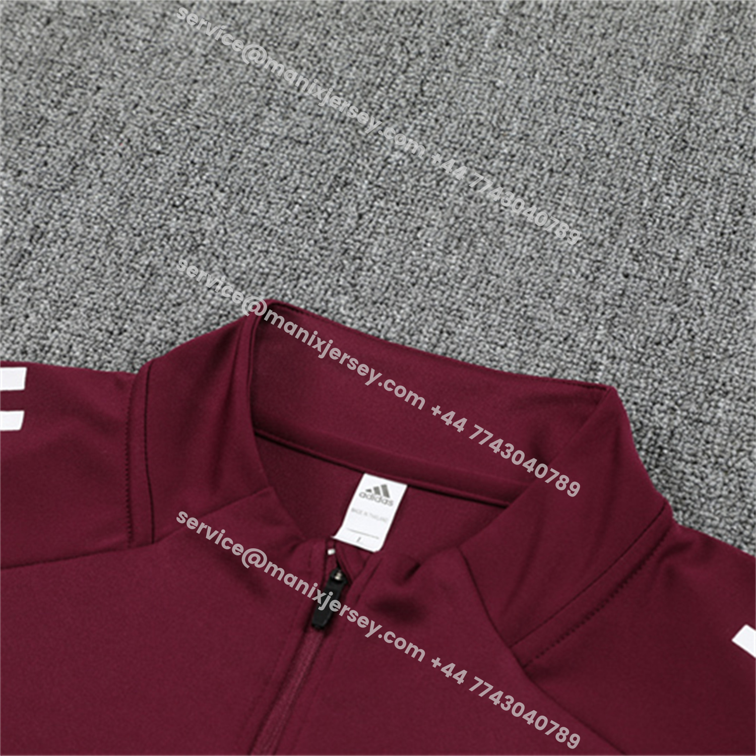 ManixJersey.com | Arsenal 25-26 Kids Long Sleeve Training Set - Wine Red Top & Grey Pants -Customize Name, Number and Patch | Worldwide Shipping