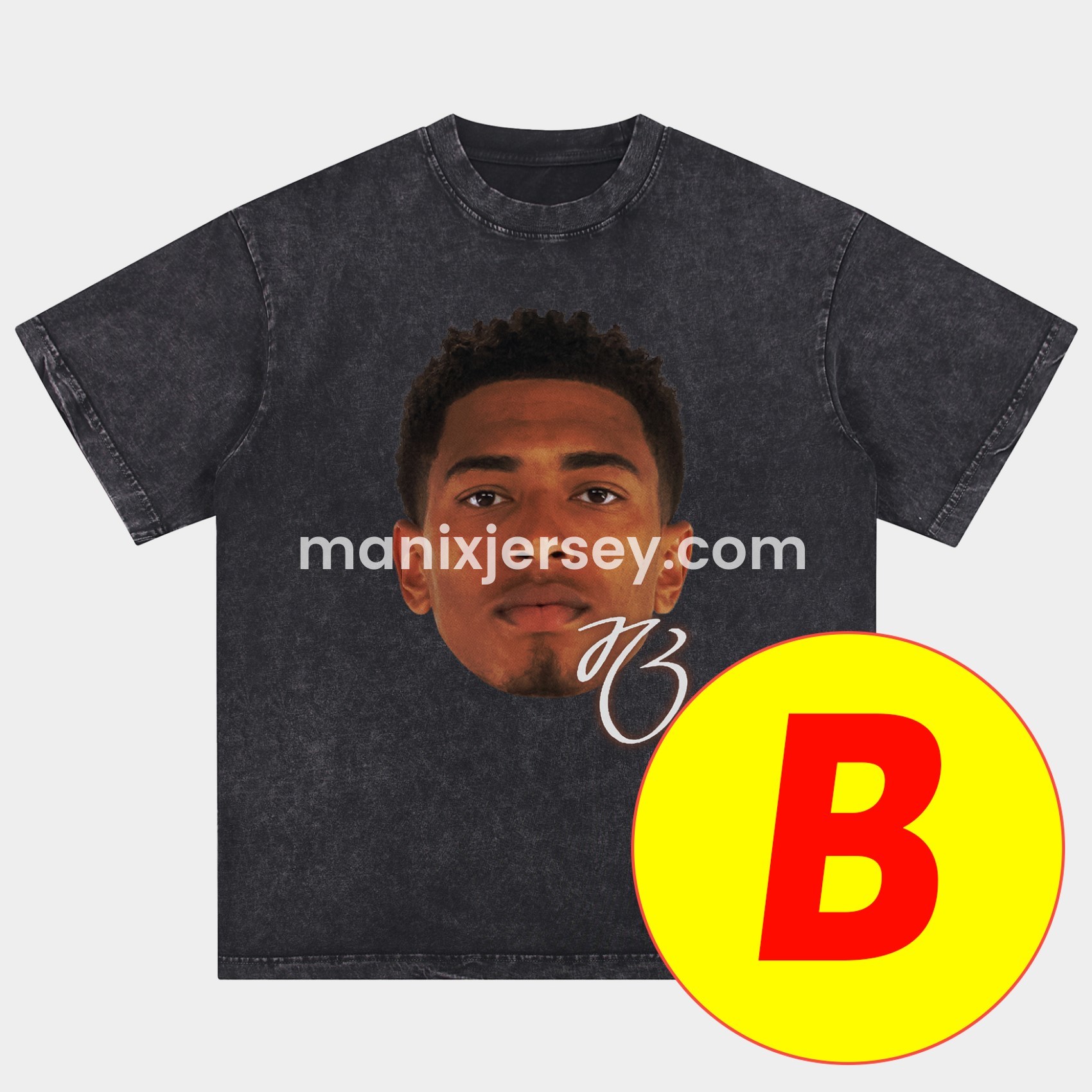 ManixJersey.com | Bellingham Real Madrid England Oversized Washed T-Shirt -Customize Name, Number and Patch | Worldwide Shipping