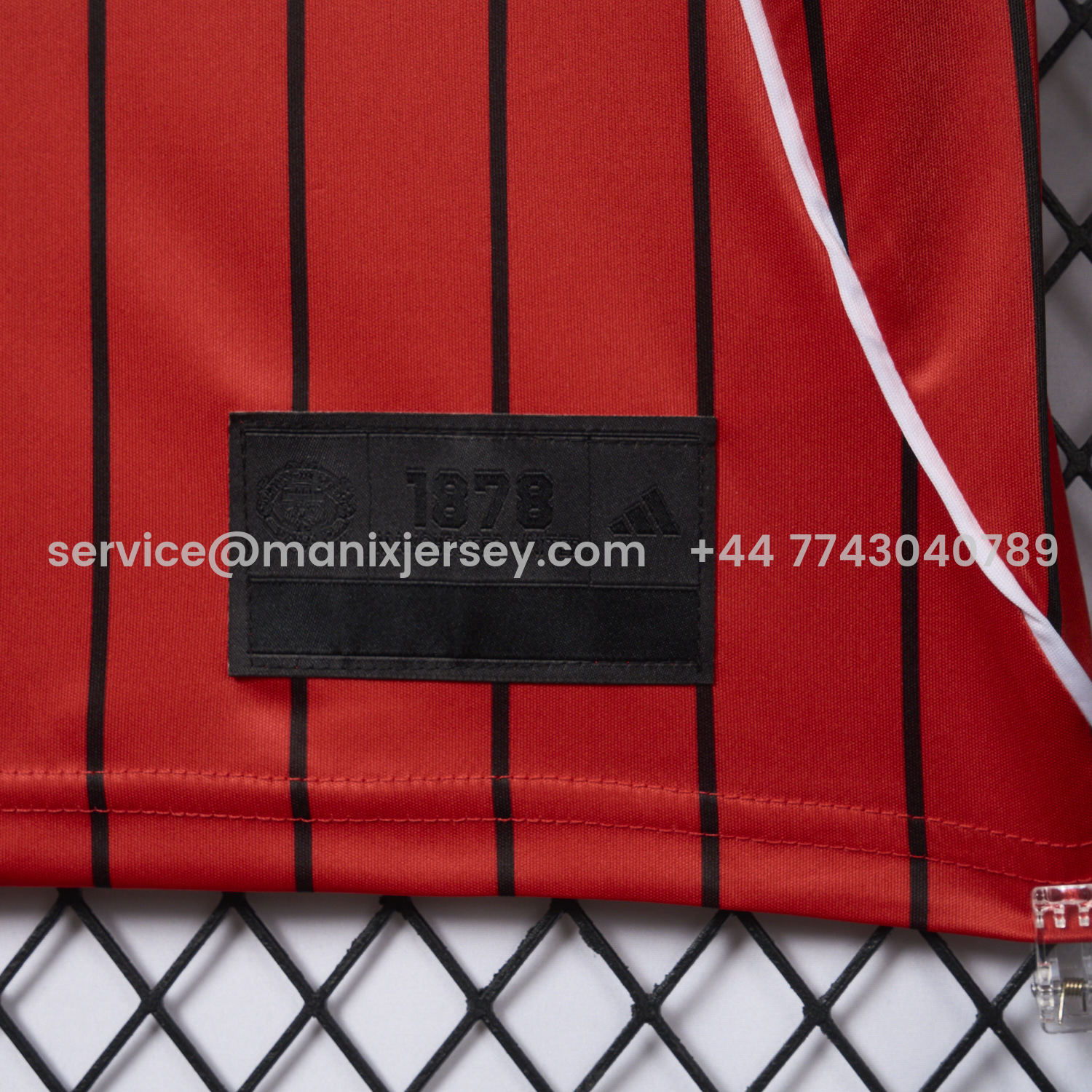 ManixJersey.com | Manchester United 25-26 Red Baseball Jersey with Black Stripes -Customize Name, Number and Patch | Worldwide Shipping