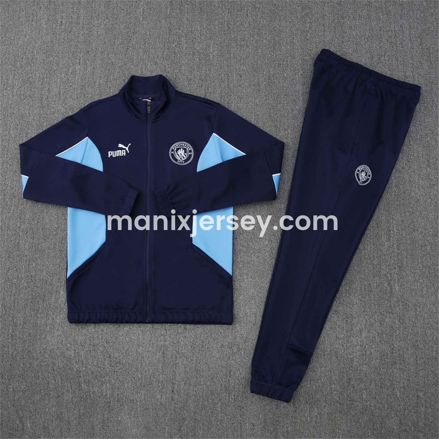 ManixJersey.com | Manchester City 25-26 Jacket Training Tracksuit - Deep Blue Jackets & Pants -Customize Name, Number and Patch | Worldwide Shipping