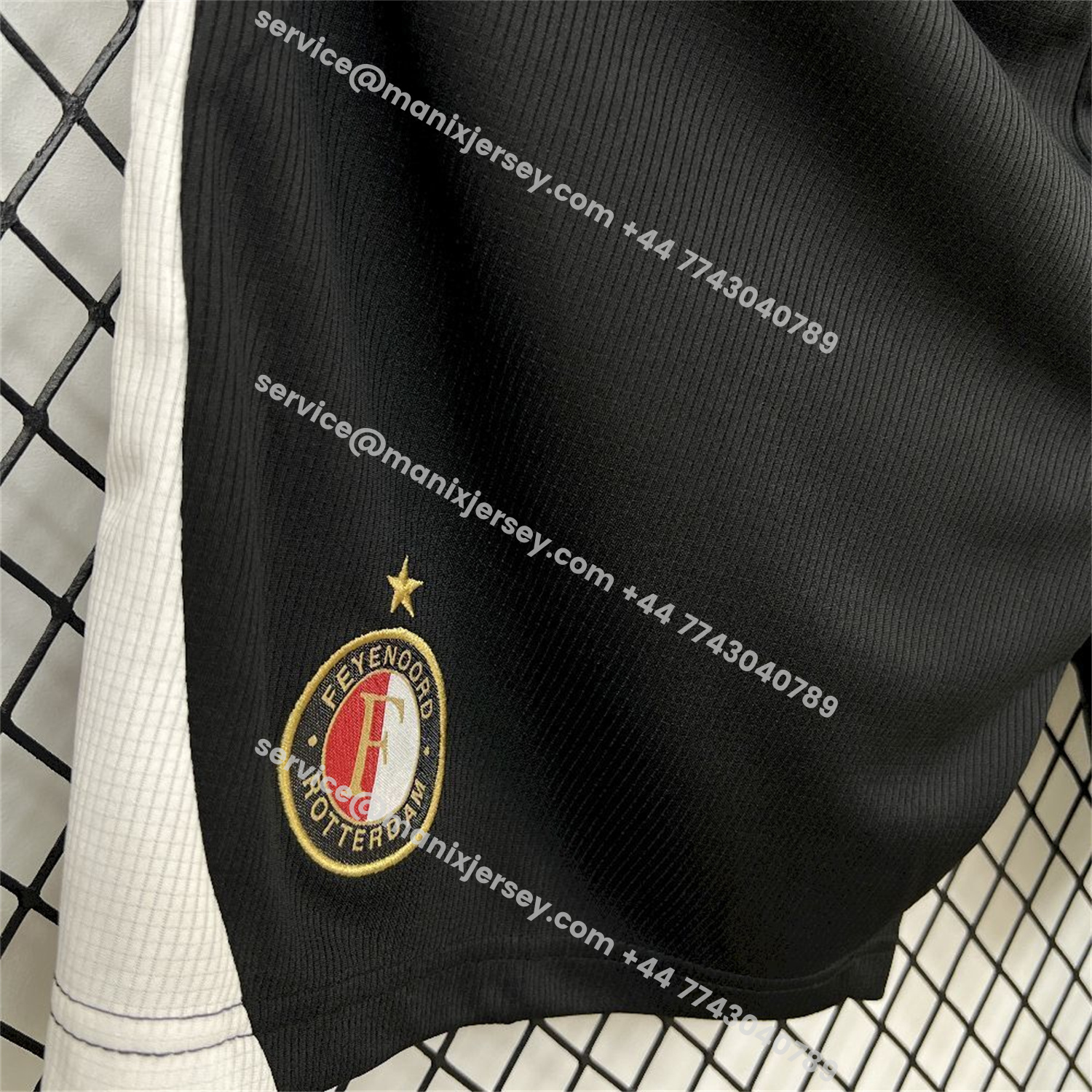 ManixJersey.com | Feyenoord 25-26 Home Black Shorts - Fans Version -Customize Name, Number and Patch | Worldwide Shipping