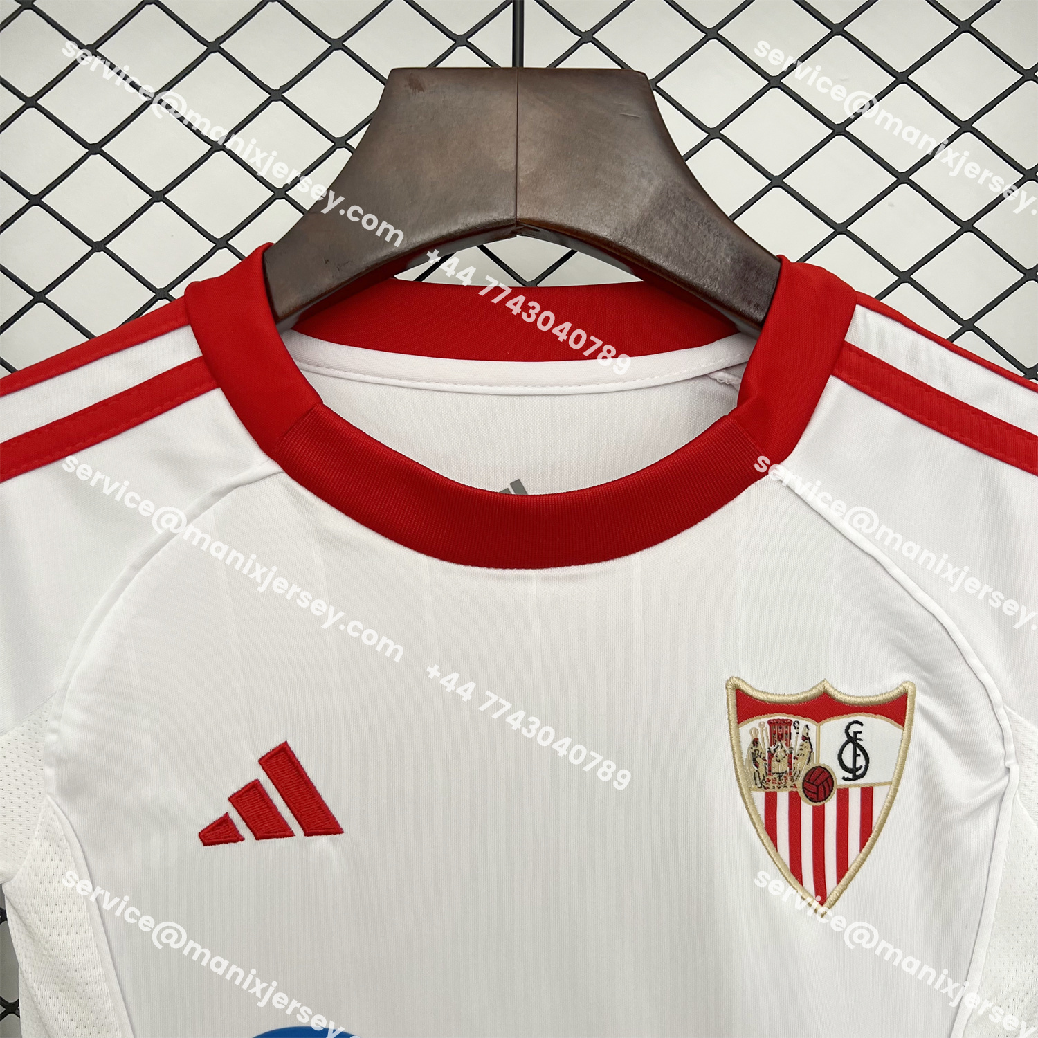 ManixJersey.com | Sevilla 25-26 Home Kids Kit -Customize Name, Number and Patch | Worldwide Shipping