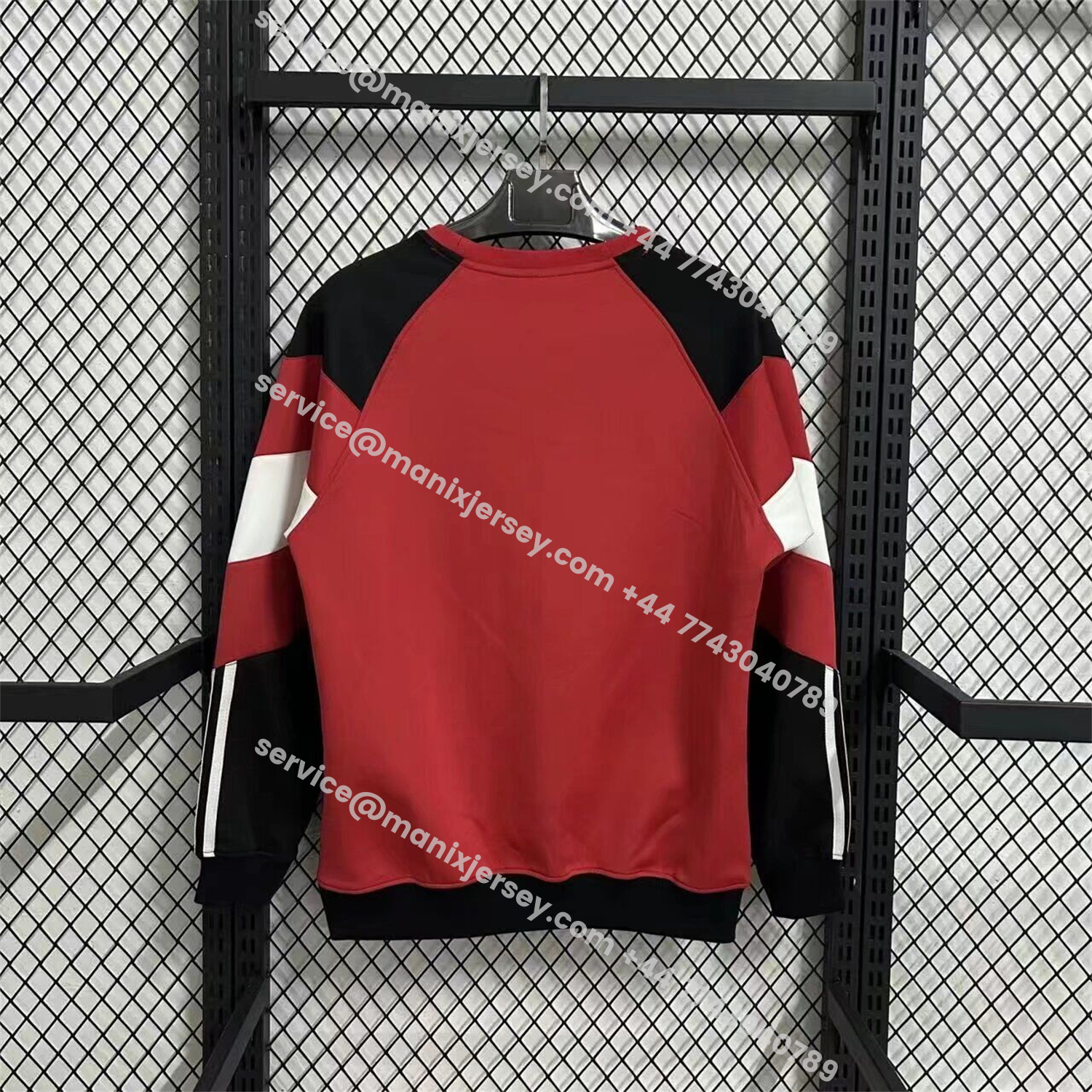 ManixJersey.com | AC Milan Red And Black Unisex Pullover Hoodieullover Hoodie -Customize Name, Number and Patch | Worldwide Shipping