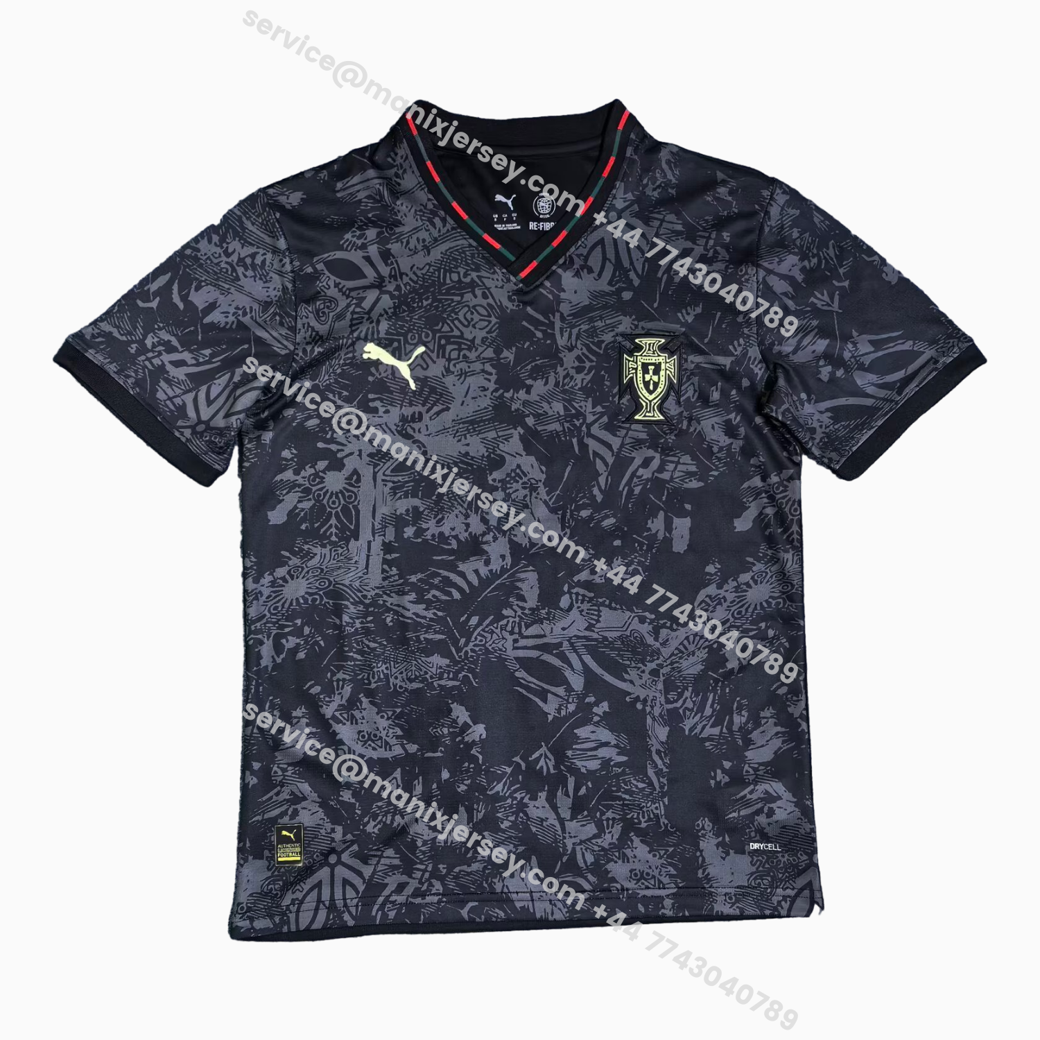 ManixJersey.com | Portugal 2026 Grey And Black Special Jersey - Fans Version -Customize Name, Number and Patch | Worldwide Shipping