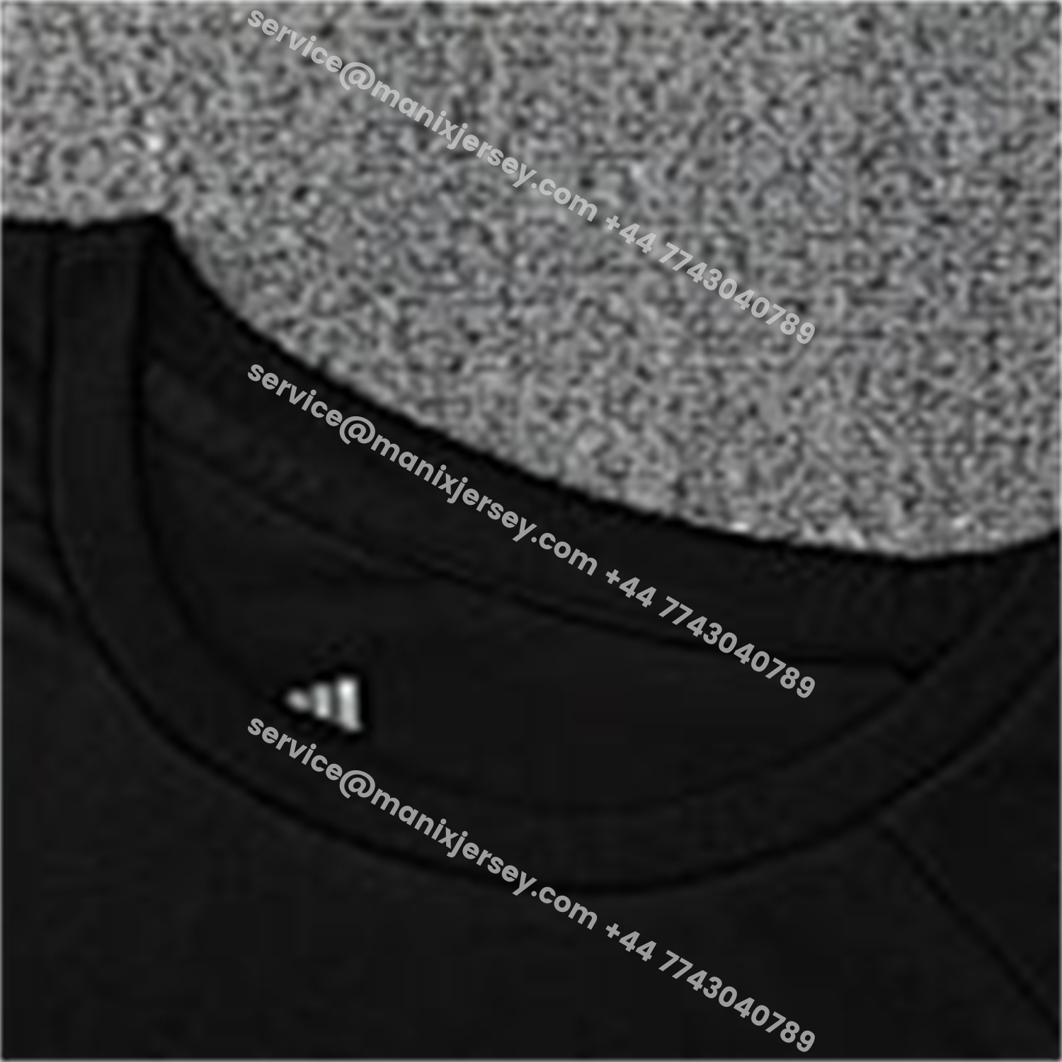 ManixJersey.com | INT M.A.M 25-26 Short-Sleeve Training Set - Light Grey Stripes Black Top & Black Shorts -Customize Name, Number and Patch | Worldwide Shipping