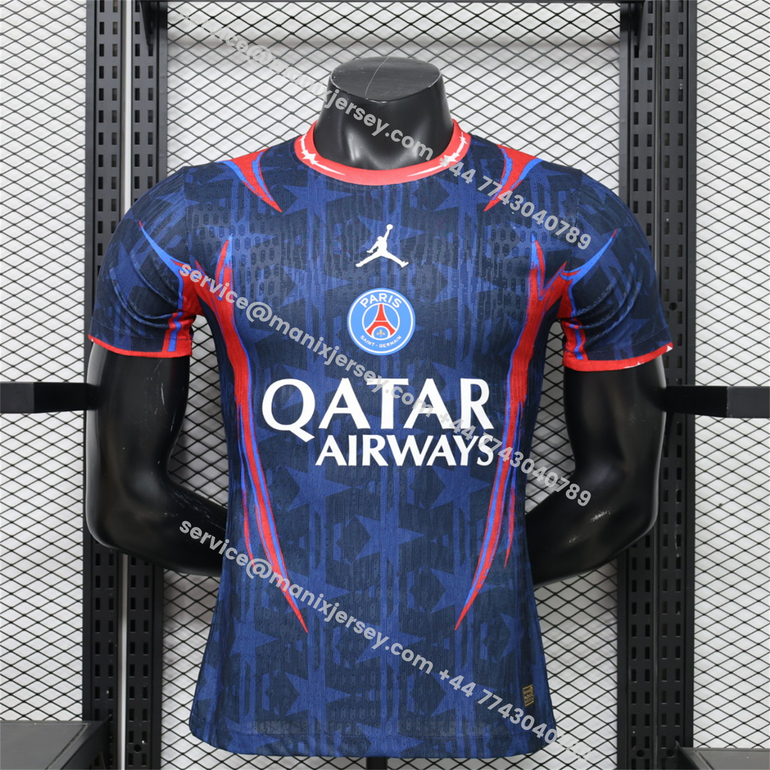 Paris Saint-Germain PSG 26-27 Blue Star Pattern Special Jersey - Player Version:football jersey mysite: unitedjerseyfootball 邓江浪:football