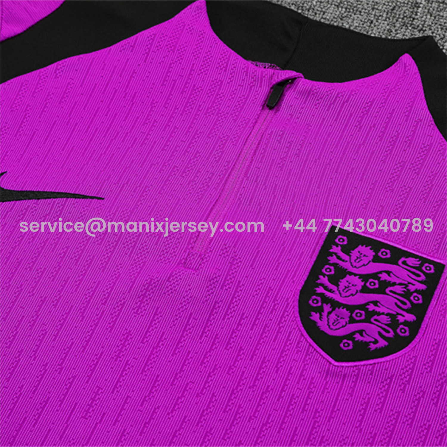 ManixJersey.com | England 25-26 Kids Long Sleeve Training Set - Player Version - Purple Top and Black Pants -Customize Name, Number and Patch | Worldwide Shipping