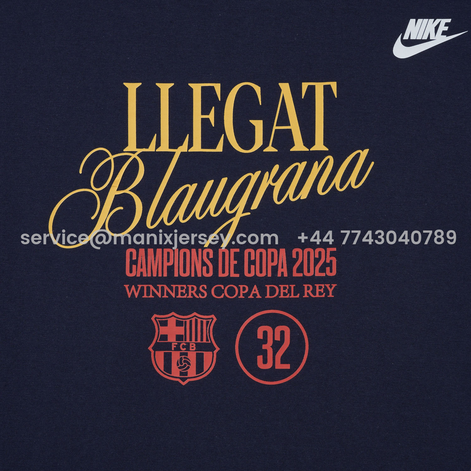 ManixJersey.com | Barcelona 2025 Winners Copa Del Rey Deep Blue Commemorative T-shirt -Customize Name, Number and Patch | Worldwide Shipping