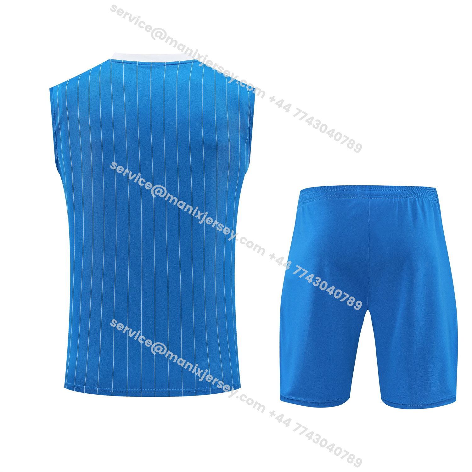 ManixJersey.com | Real Madrid 25-26 Vest Training Set - Blue Vest & Blue Shorts -Customize Name, Number and Patch | Worldwide Shipping