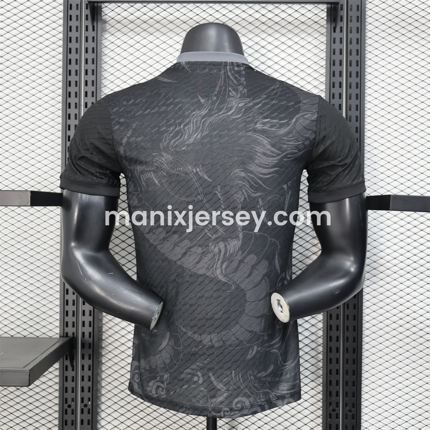 ManixJersey.com | Real Madrid 25-26 Grey Chinese Loong and Auspicious Clouds Line Drawing Black Jersey - Player Version -Customize Name, Number and Patch | Worldwide Shipping