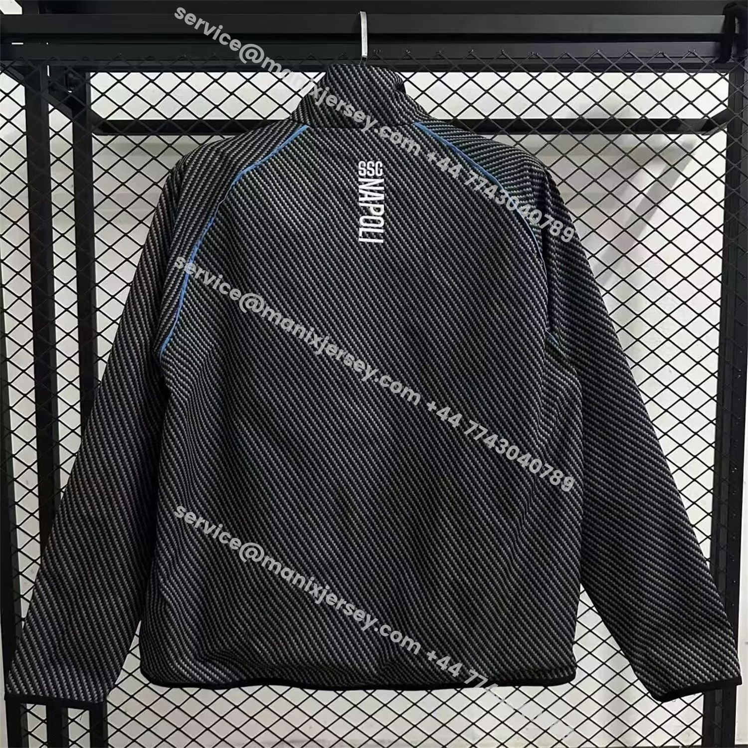 ManixJersey.com | Napoli 25-26 Windbreaker Jacket - Black -Customize Name, Number and Patch | Worldwide Shipping