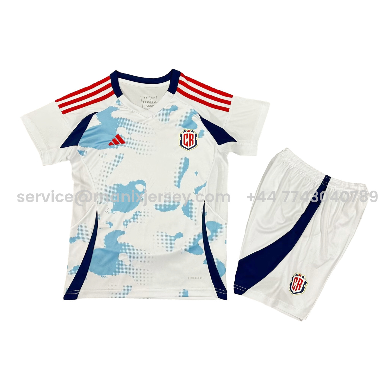 ManixJersey.com | Costa Rica 24-25 Away Kids Kit -Customize Name, Number and Patch | Worldwide Shipping