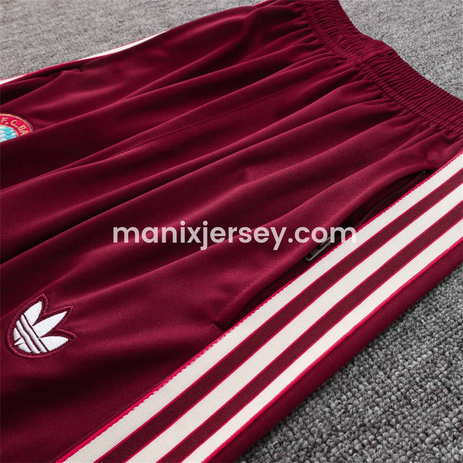 ManixJersey.com | Bayern Munich 25-26 Originals Terrace Icon Jacket Training Tracksuit - Deep Red -Customize Name, Number and Patch | Worldwide Shipping