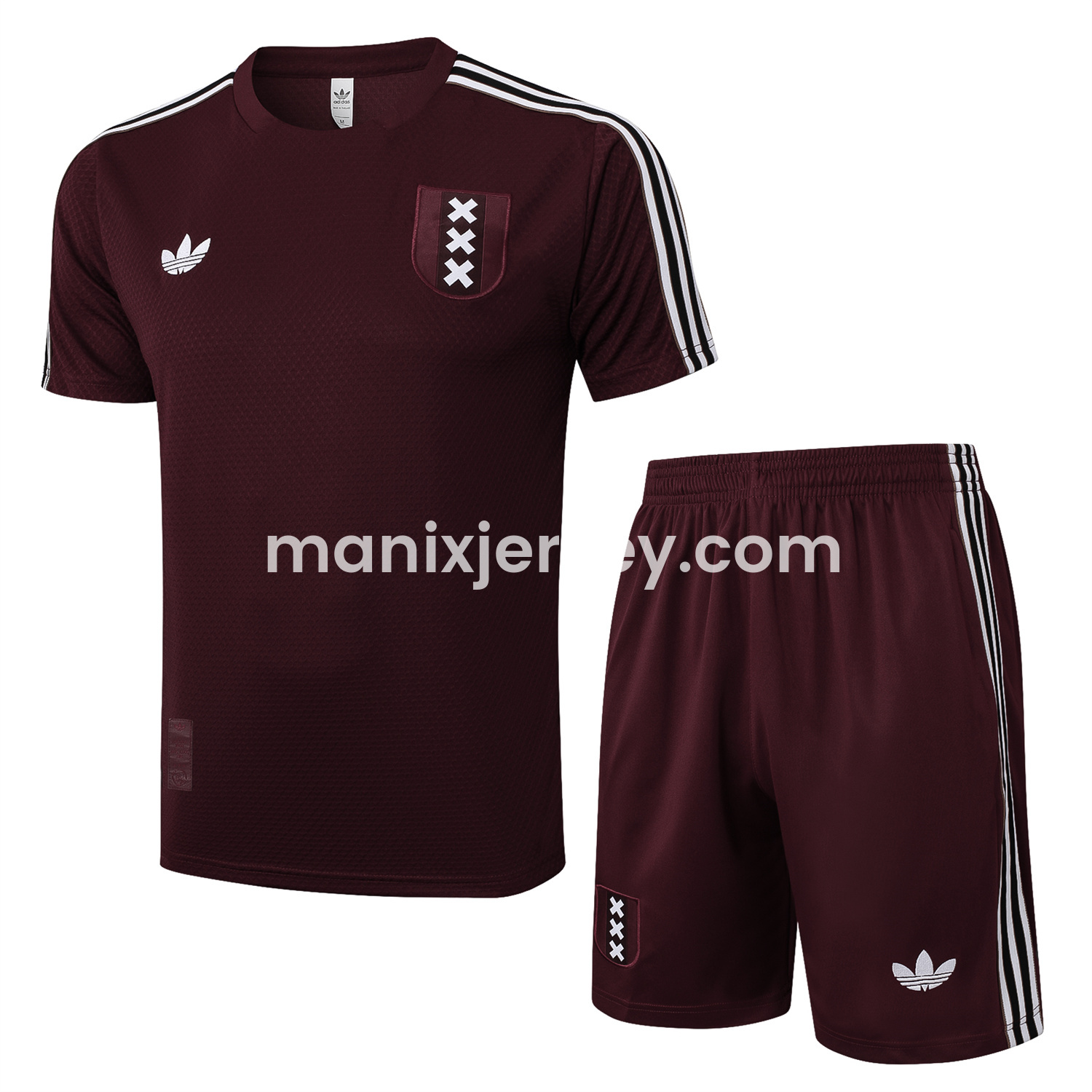 ManixJersey.com | Ajax 25-26 Throwback Trefoil Short-Sleeve Training Set - Deep Red -Customize Name, Number and Patch | Worldwide Shipping