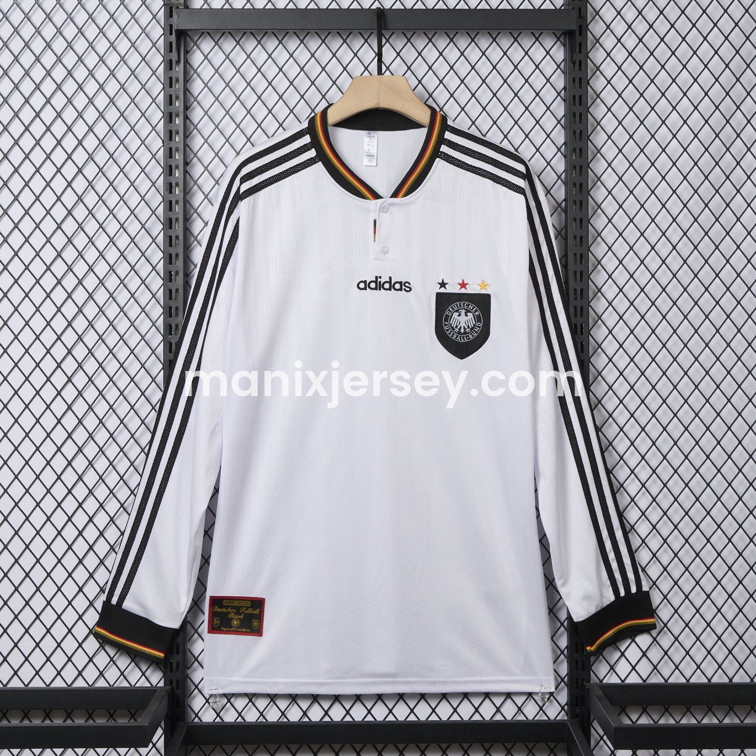 ManixJersey.com | Retro Germany 1996 Home Long Sleeves Jersey -Customize Name, Number and Patch | Worldwide Shipping