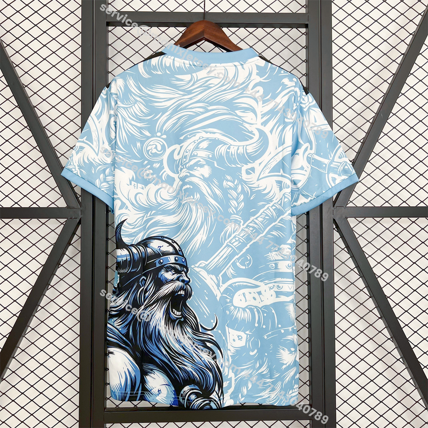 ManixJersey.com | Real Madrid 25-26 Blue Viking Warrior Special Jersey - Fans Version -Customize Name, Number and Patch | Worldwide Shipping